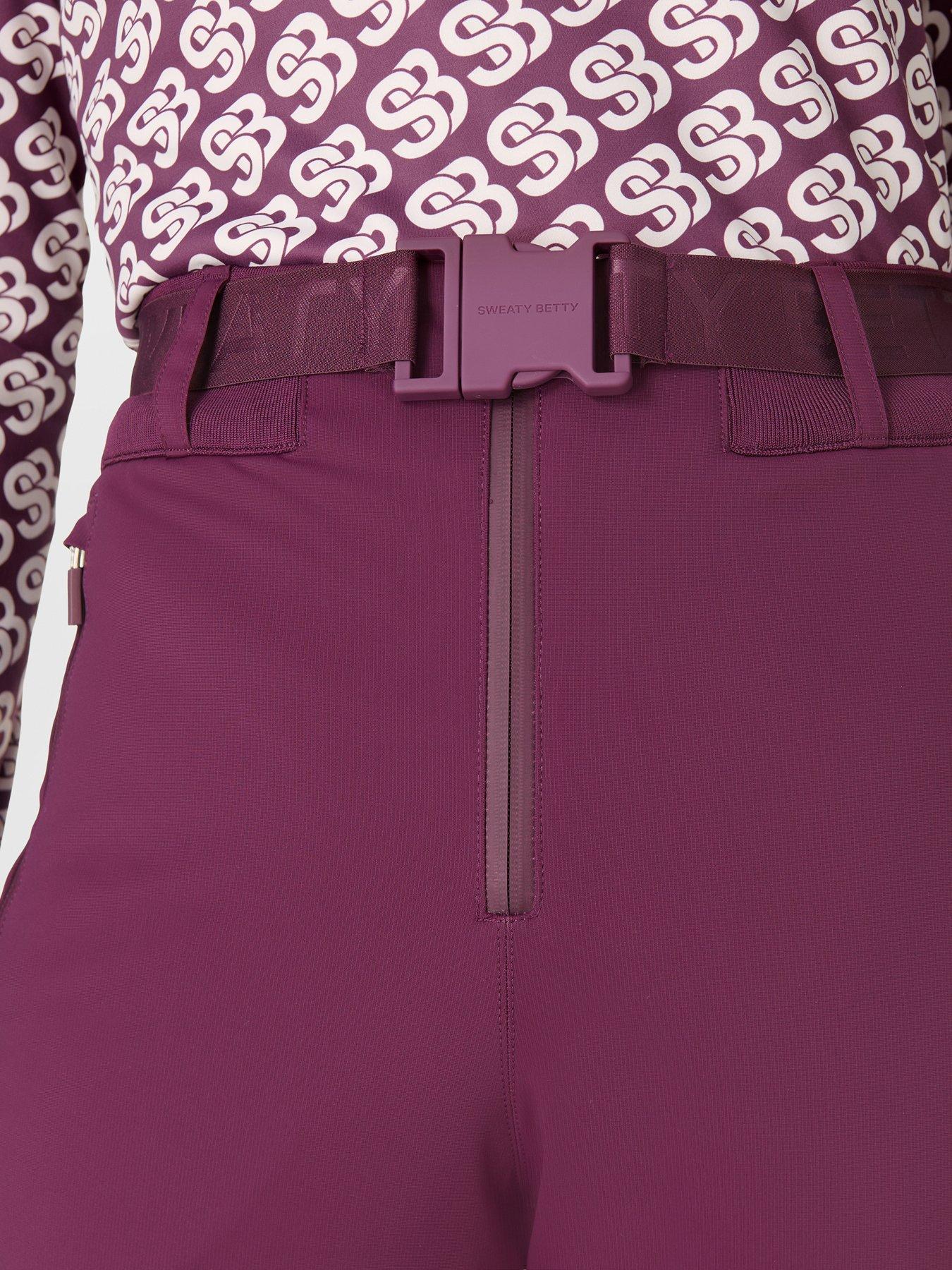 Image 4 of 5 of Sweaty Betty Power High Waist Sculpting Salopettes - Purple