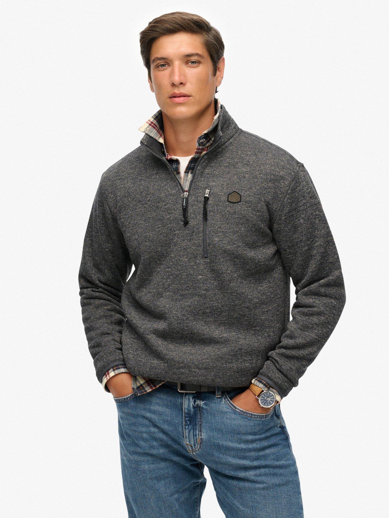 Superdry Storm Half Zip Sweat - Grey