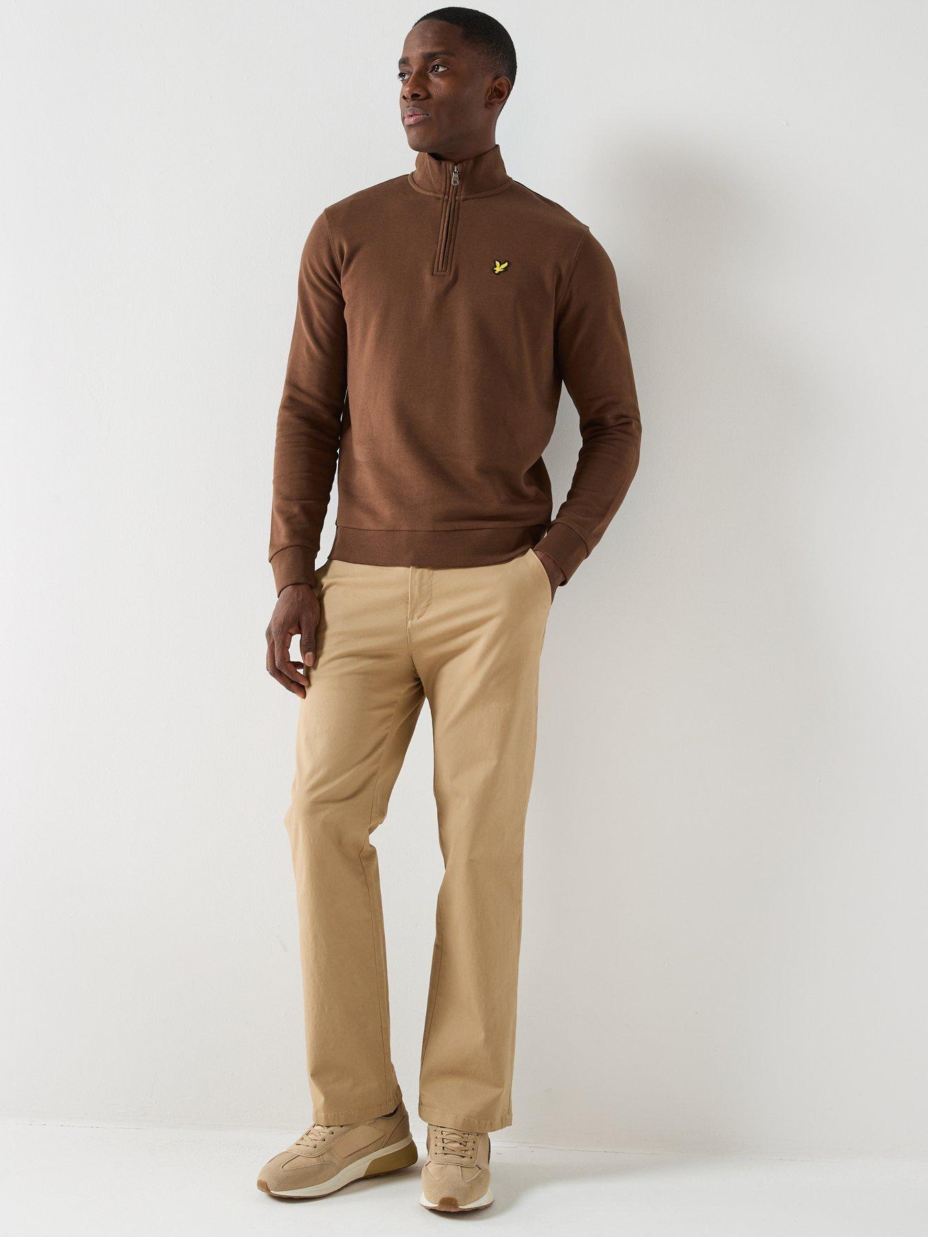 lyle-scott-loopback-quarter-zip-sweat-top-brownback