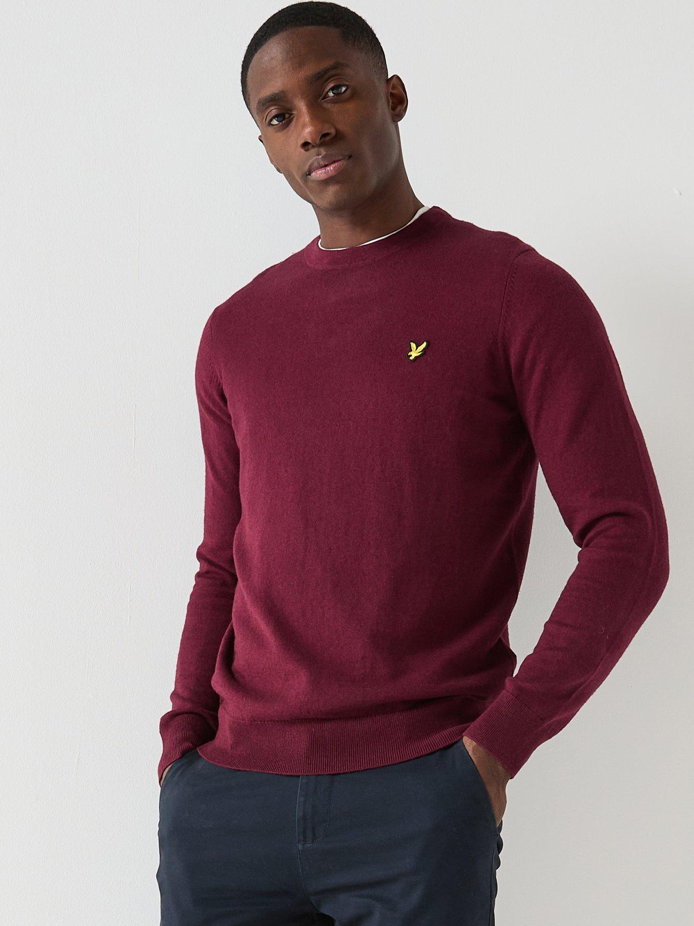 Lyle & Scott Cotton Merino Crew Neck Jumper - Red