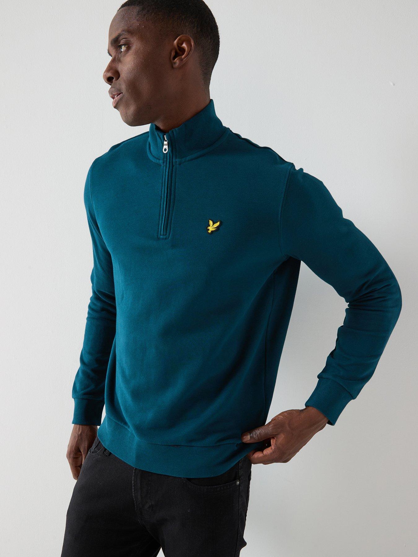 lyle-scott-loopback-quarter-zip-sweat-top-greenfront