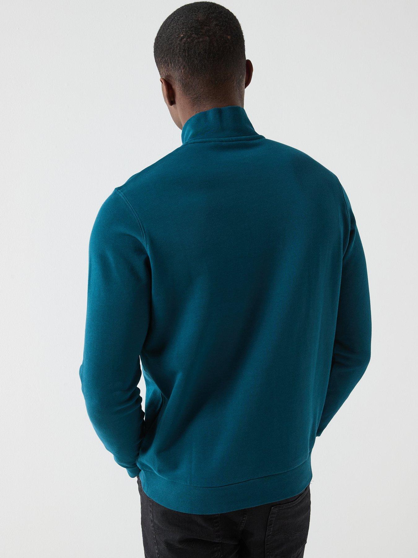 lyle-scott-loopback-quarter-zip-sweat-top-greenstillFront