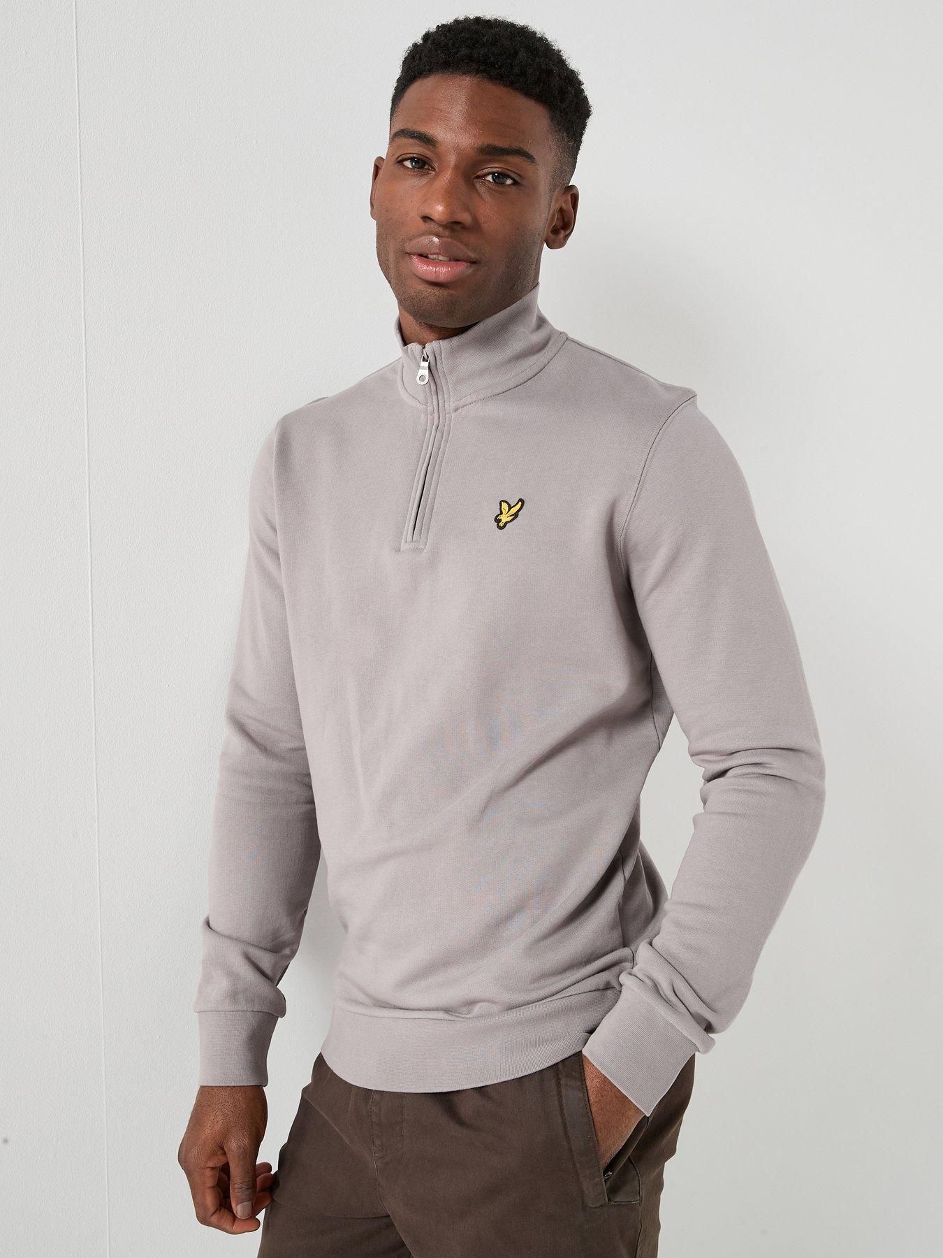lyle-scott-loopback-quarter-zip-sweat-grey