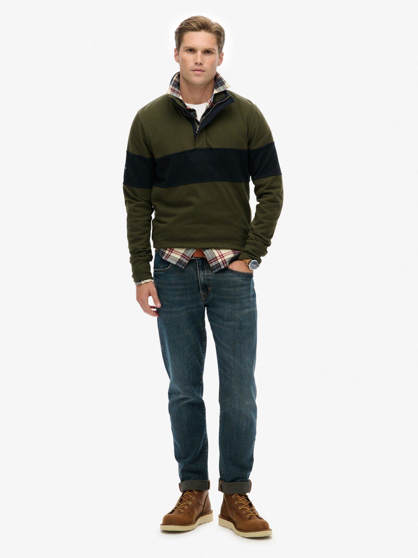 Image 3 of 6 of Superdry Classic Rugby Henley Sweat - Green
