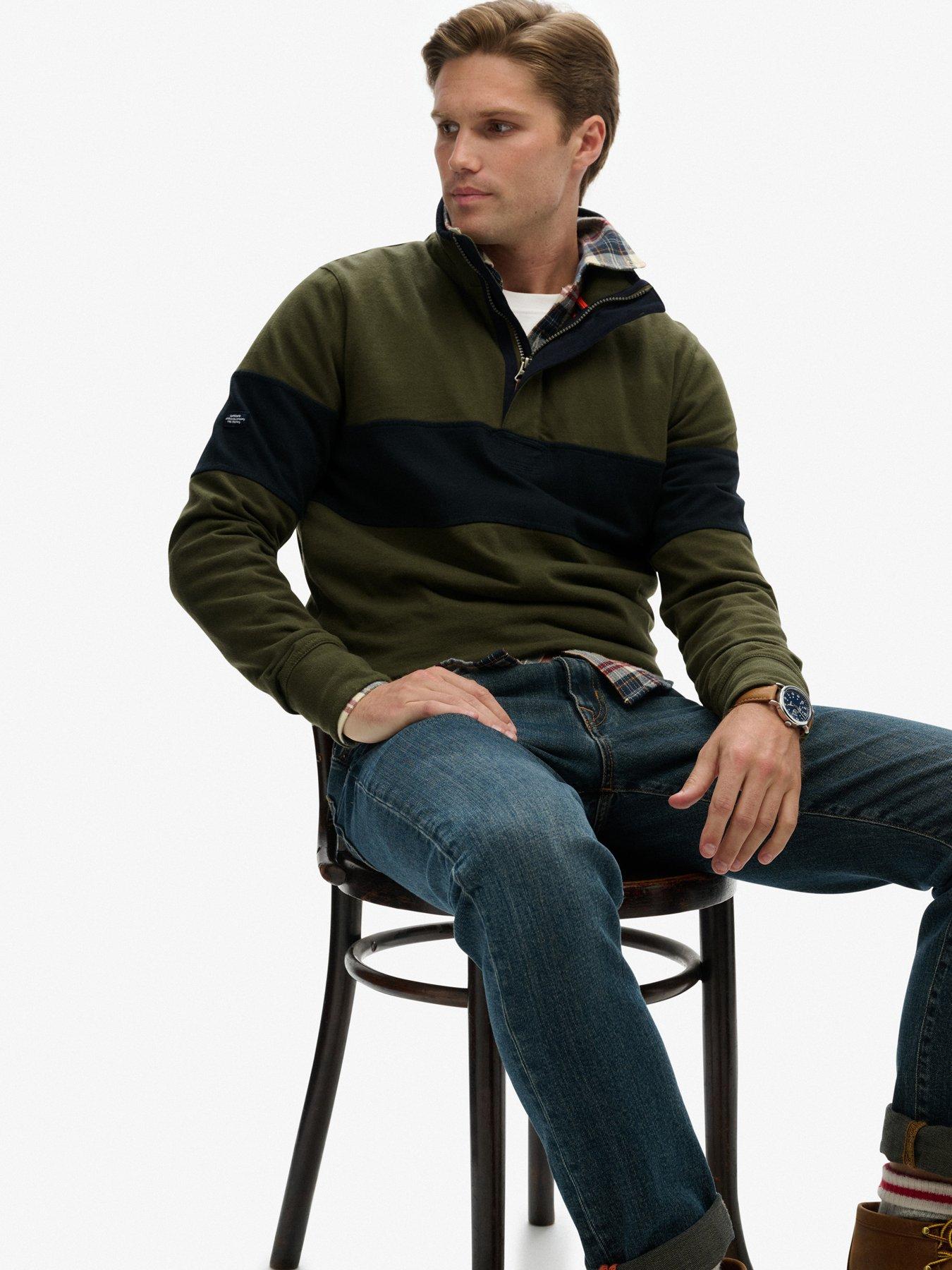 Image 5 of 6 of Superdry Classic Rugby Henley Sweat - Green