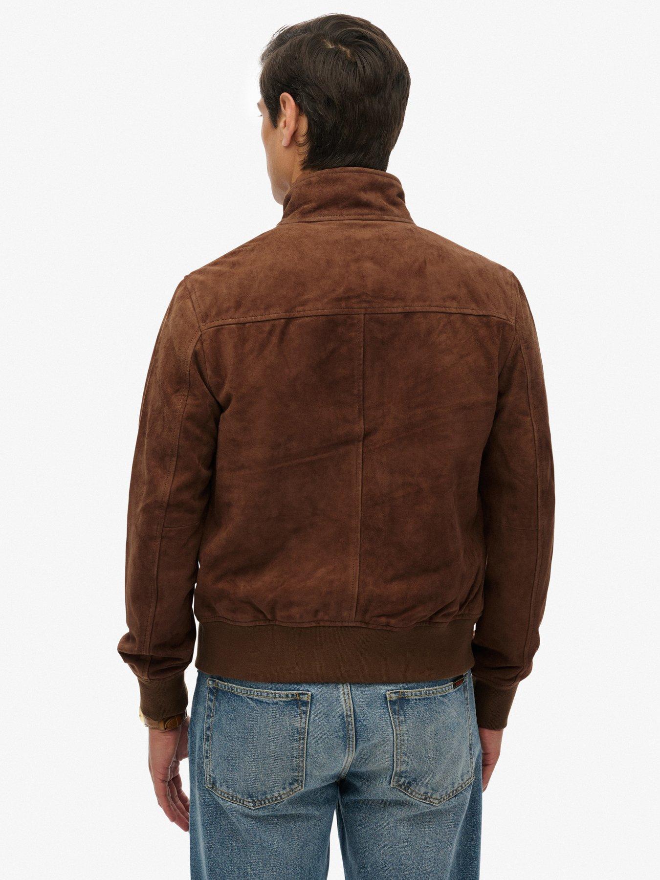 Image 2 of 7 of Superdry Modern Suede Sports Jacket - Brown