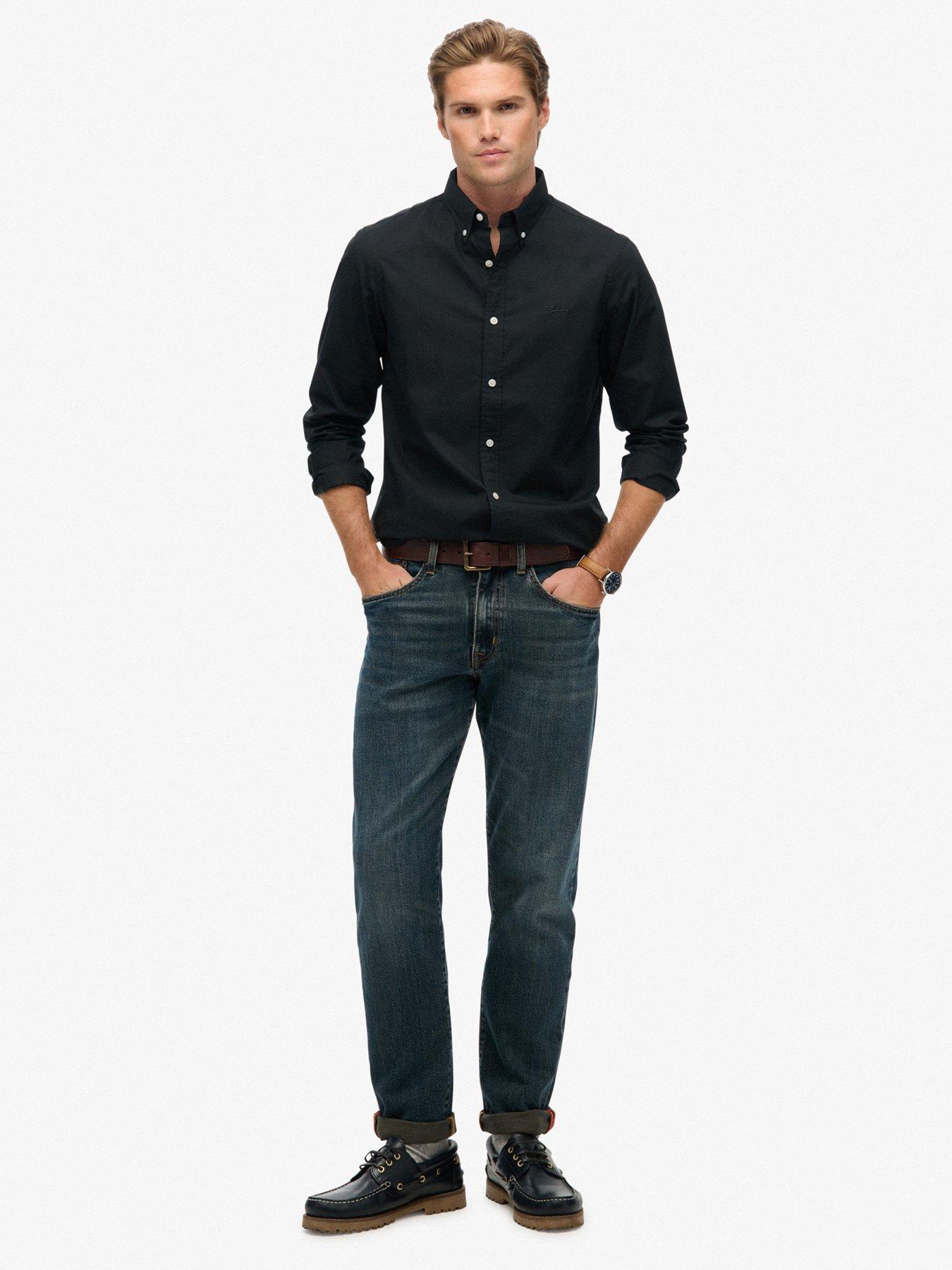 superdry-essentials-tailored-long-sleeve-shirt-blackback