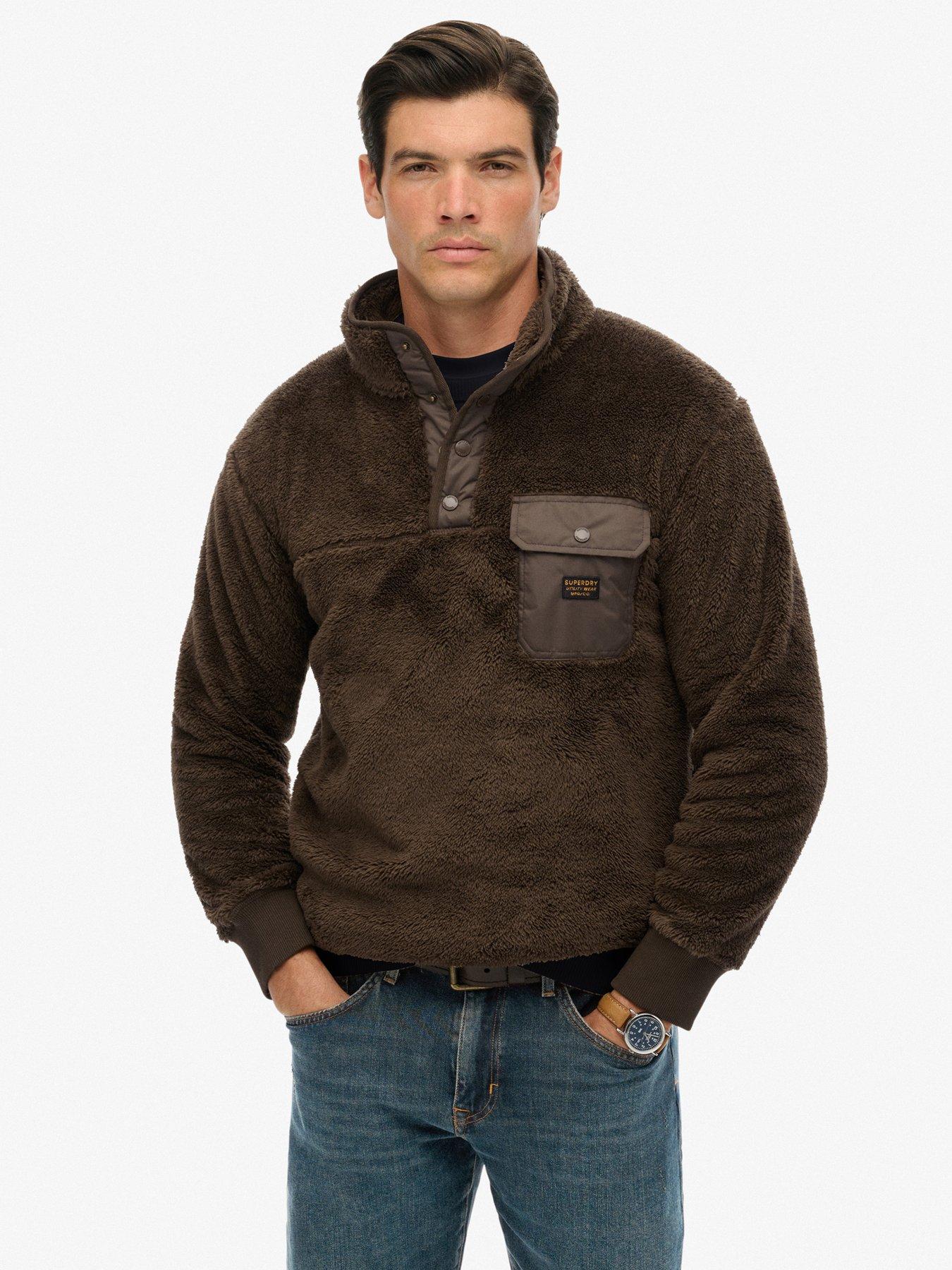 superdry-high-pile-fleece-henley-brown