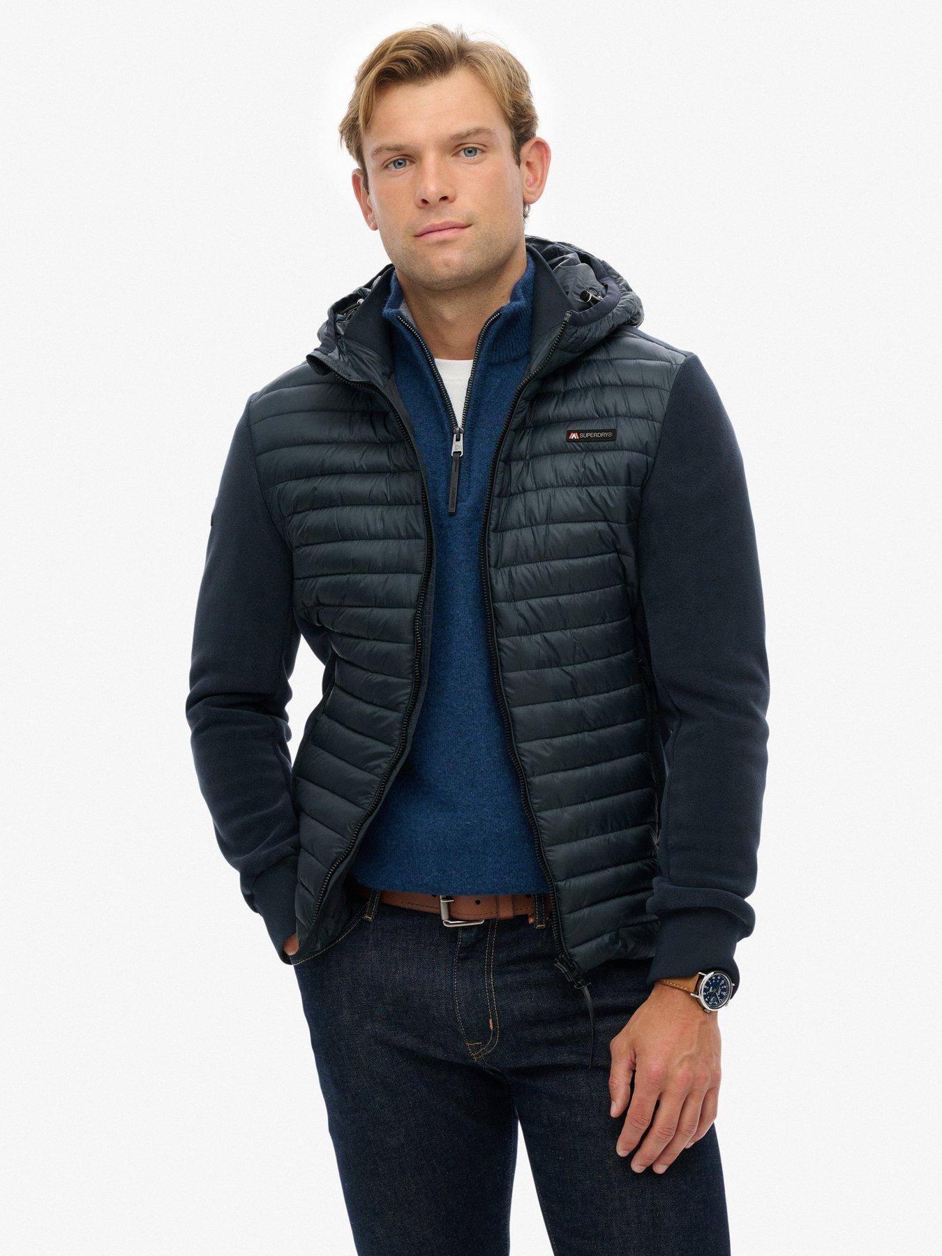 Superdry Hood Storm Fleece Hybrid Jacket - Navy