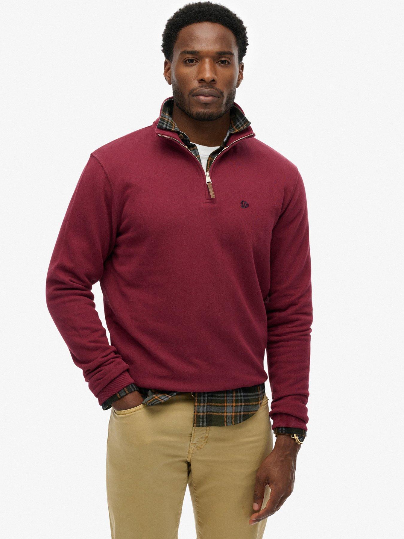 superdry-preppy-half-zip-henley-dark-red