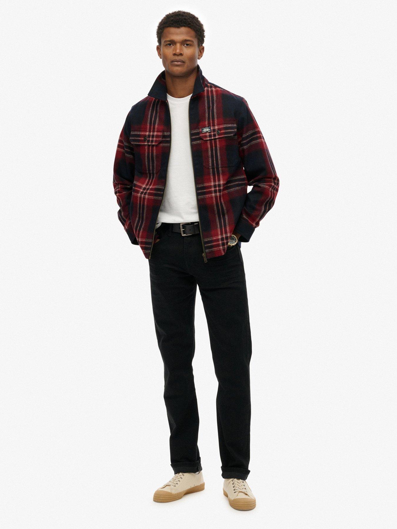 superdry-wool-miller-zip-check-overshirt-redback