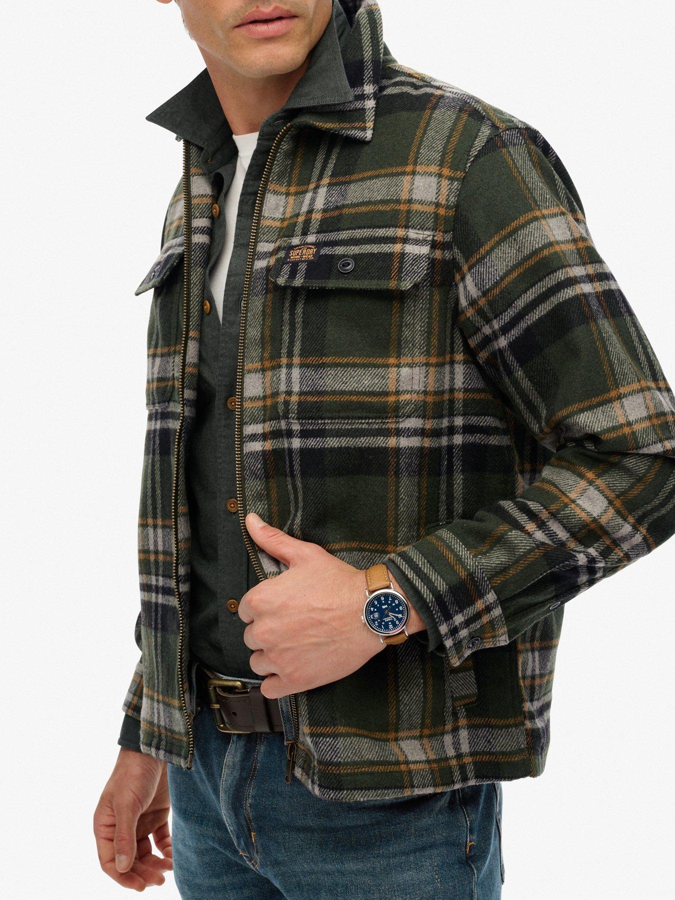 superdry-wool-miller-zip-check-overshirt-greendetail