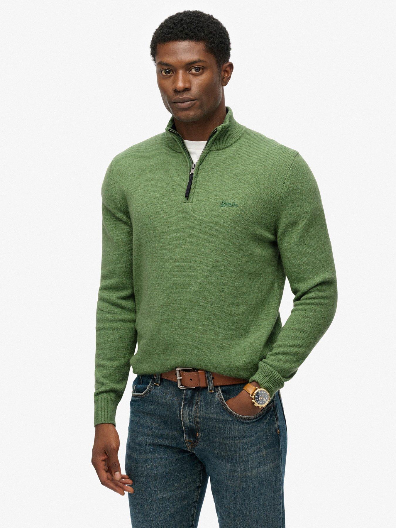 superdry-wool-blend-half-zip-knitted-jumper-green