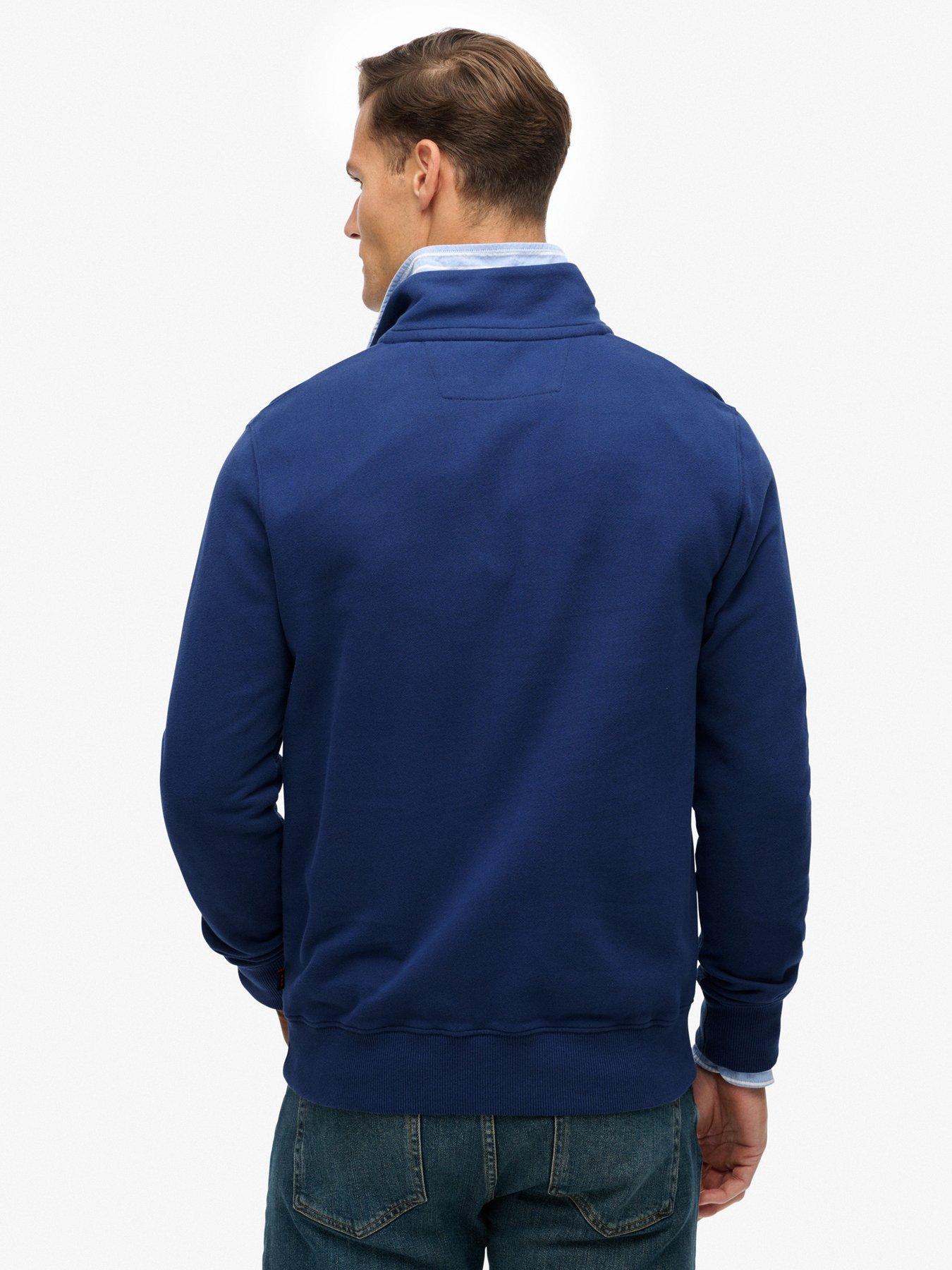 Image 2 of 5 of Superdry Preppy Half Zip Henley - Blue