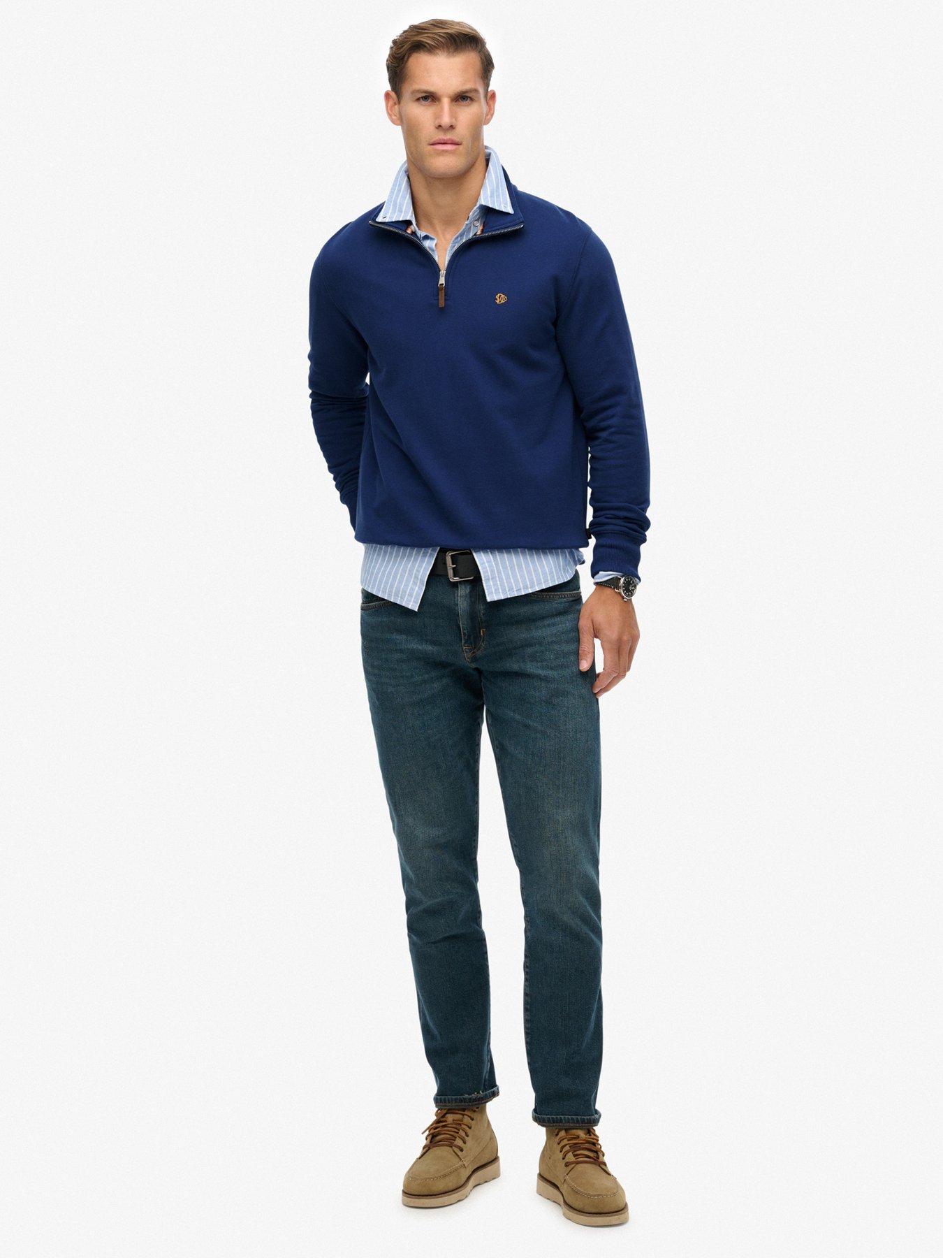 Image 3 of 5 of Superdry Preppy Half Zip Henley - Blue