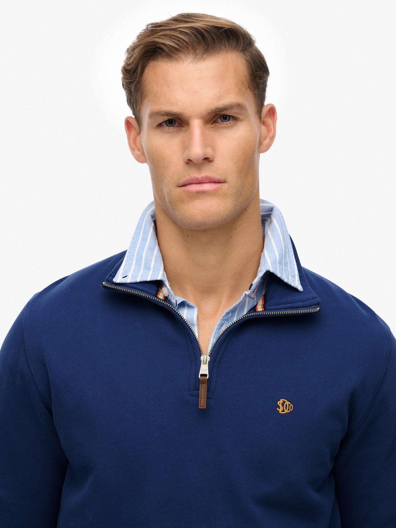 Image 4 of 5 of Superdry Preppy Half Zip Henley - Blue