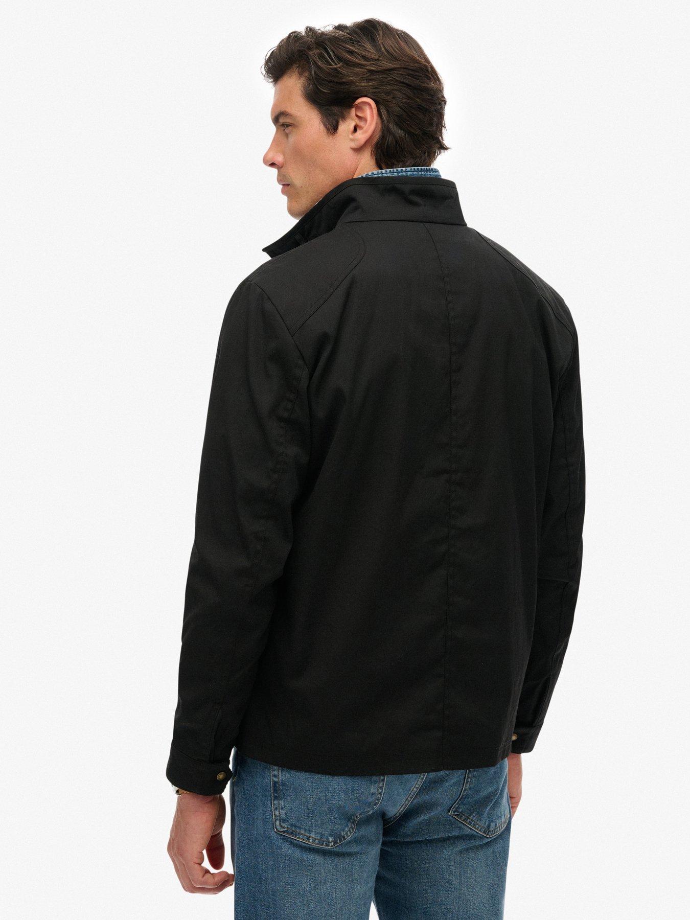 Image 2 of 7 of Superdry Merchant Wax Racer Jacket - Black
