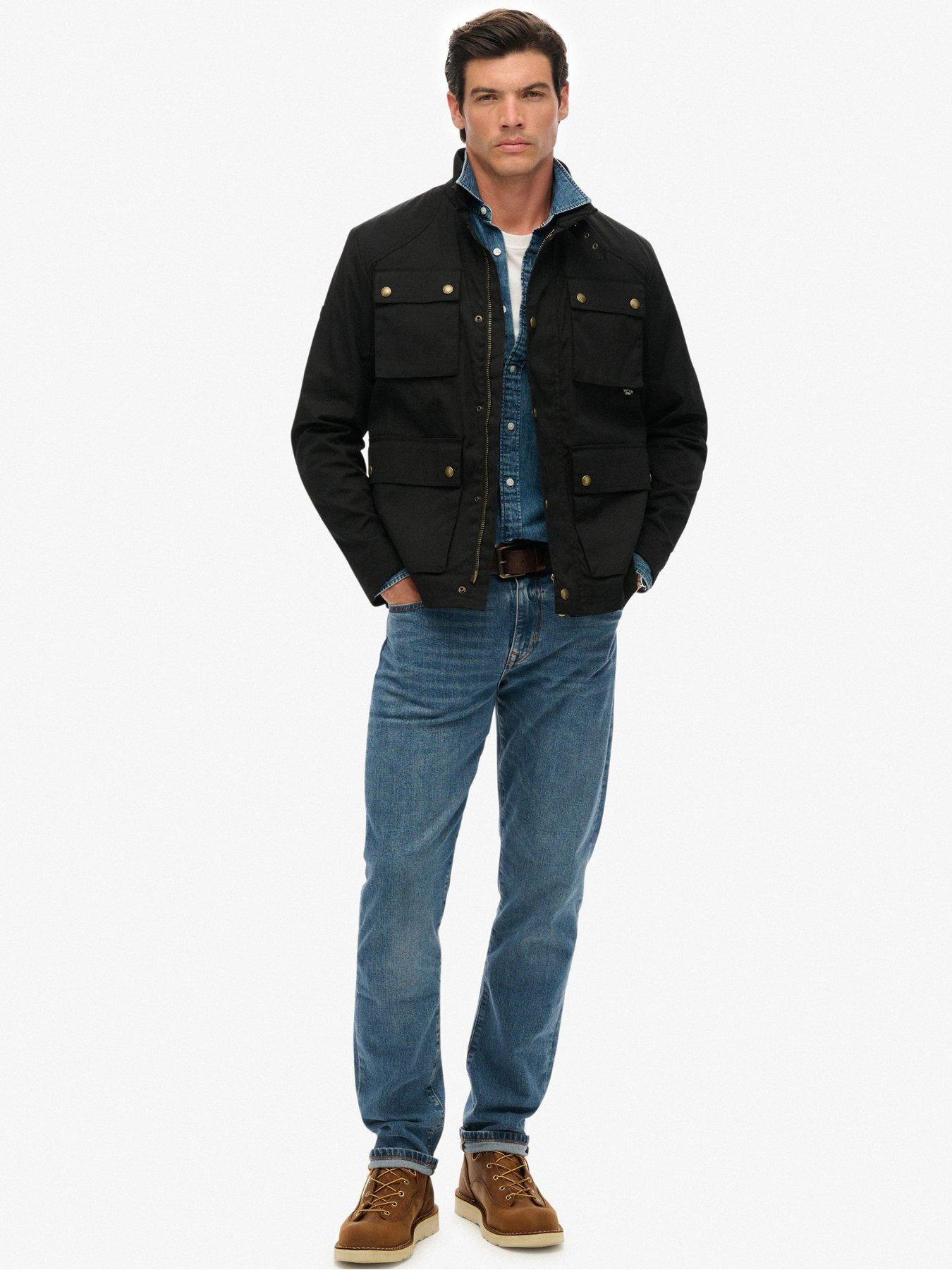 Image 3 of 7 of Superdry Merchant Wax Racer Jacket - Black