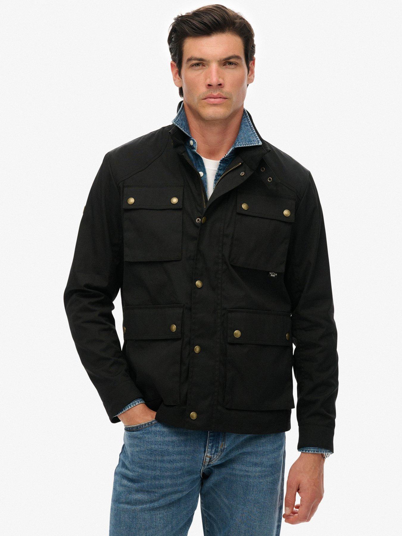 Image 5 of 7 of Superdry Merchant Wax Racer Jacket - Black