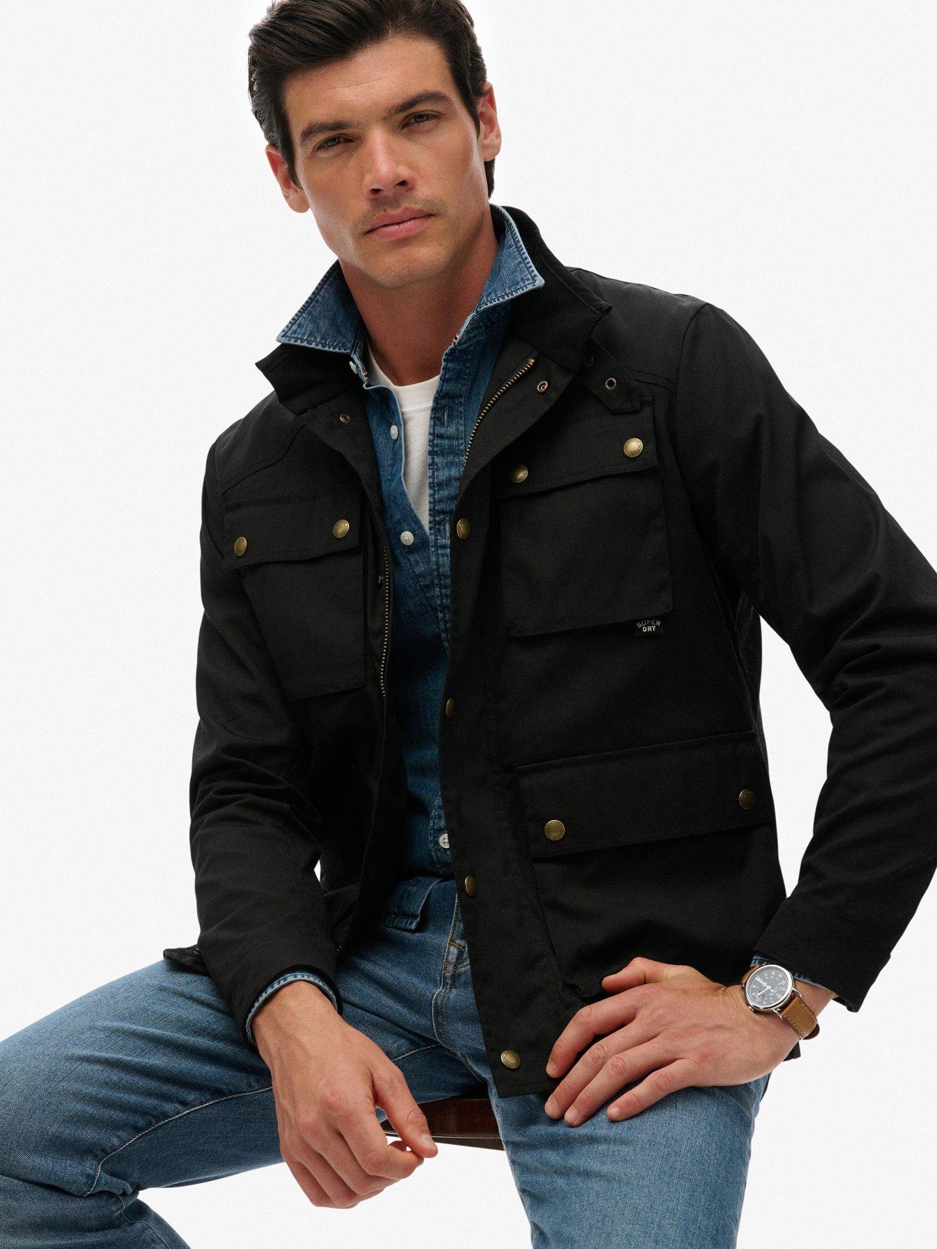 Image 6 of 7 of Superdry Merchant Wax Racer Jacket - Black