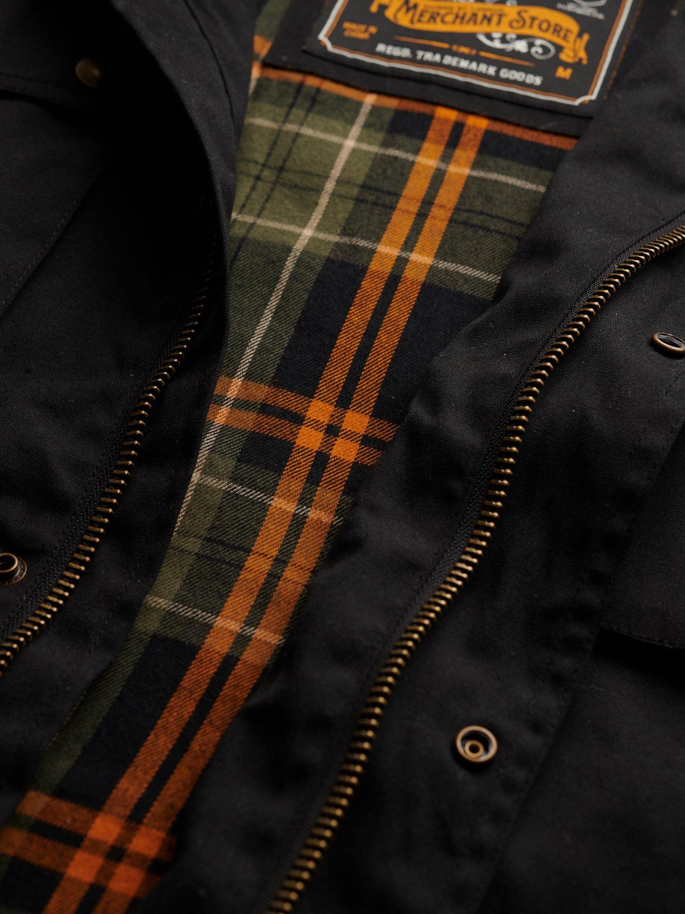 Image 7 of 7 of Superdry Merchant Wax Racer Jacket - Black