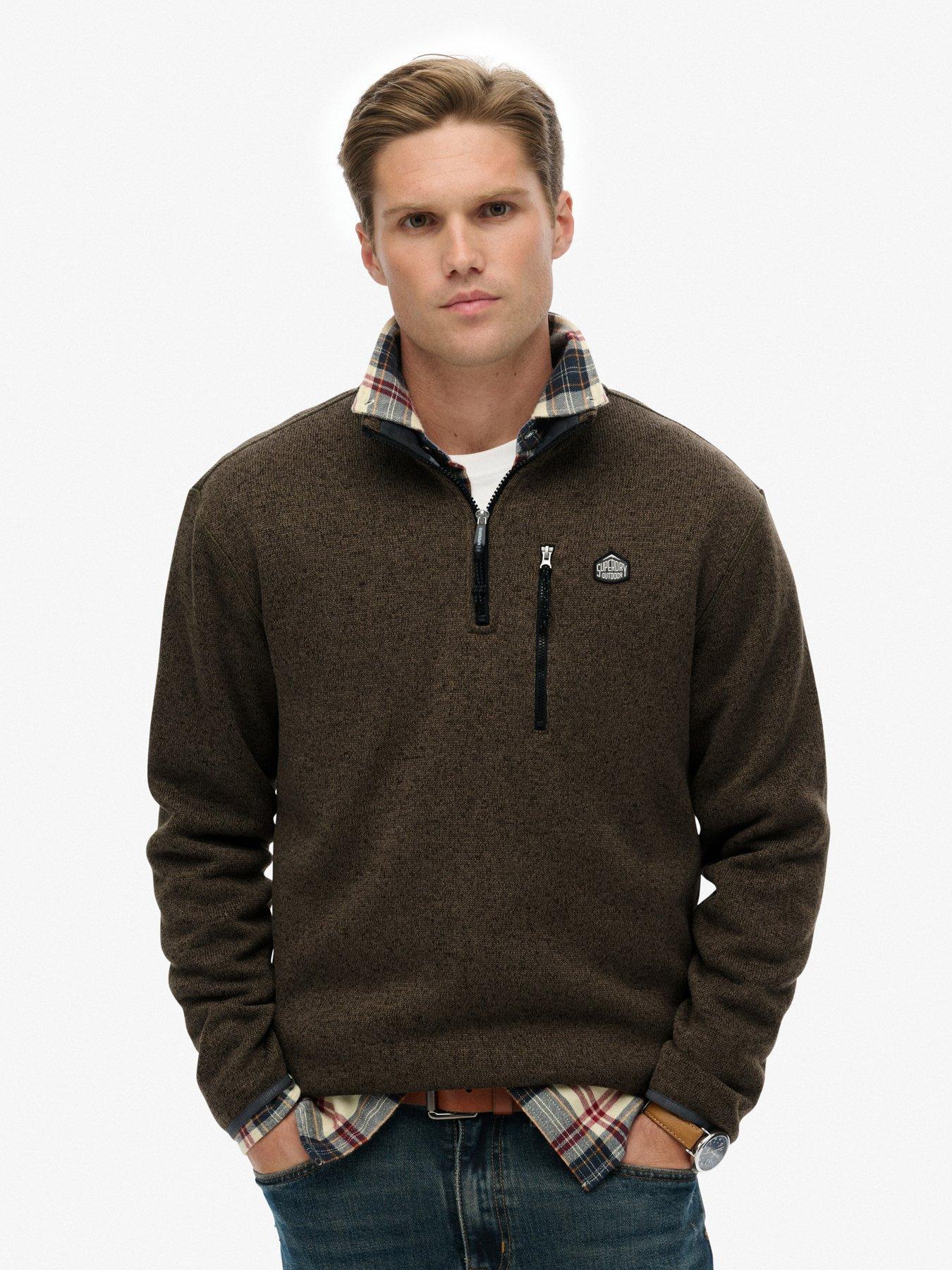 superdry-storm-fleece-half-zip-sweat-brown