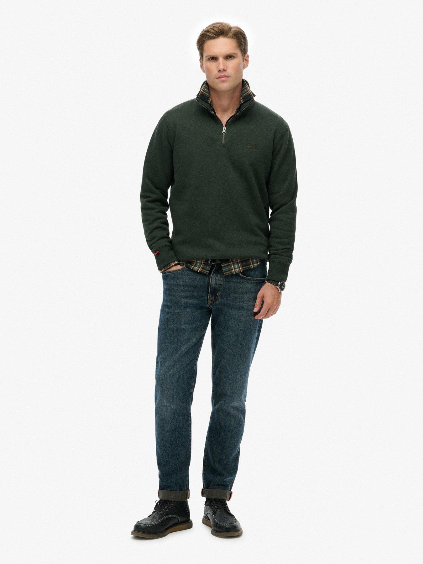 Image 3 of 6 of Superdry Essential Logo Half Zip Sweat - Green