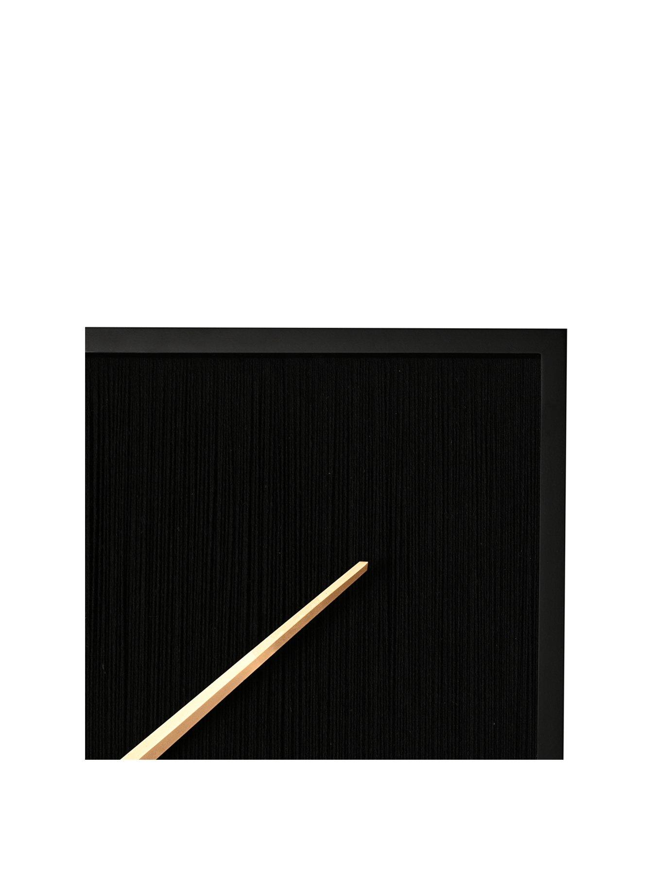 Image 2 of 3 of Hestia Hestia Thread Clock - Black With Gold Hands