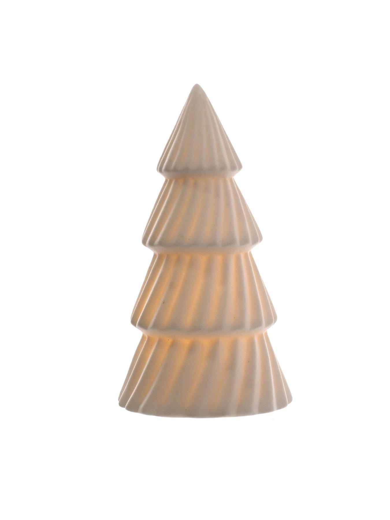 The Christmas Gift Co Ceramic Led Light Up Christmas Tree 15cm