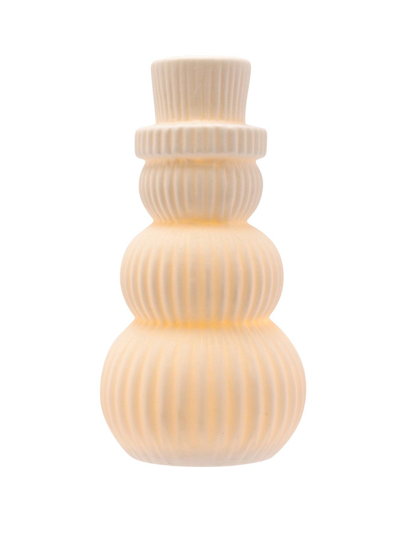 The Christmas Gift Co Ceramic Led Light Up Snowman 14cm