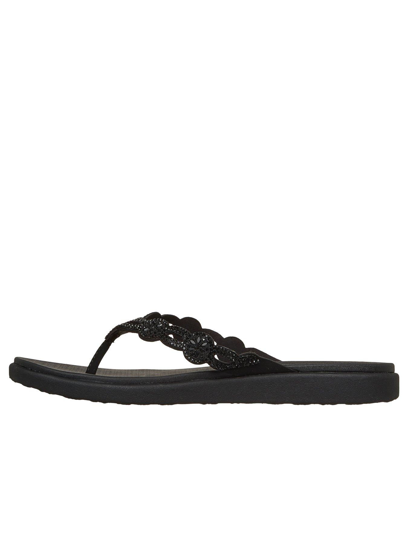 Image 5 of 5 of Skechers Meditation Luxe Toe-post Sandal - Black Mitobuck