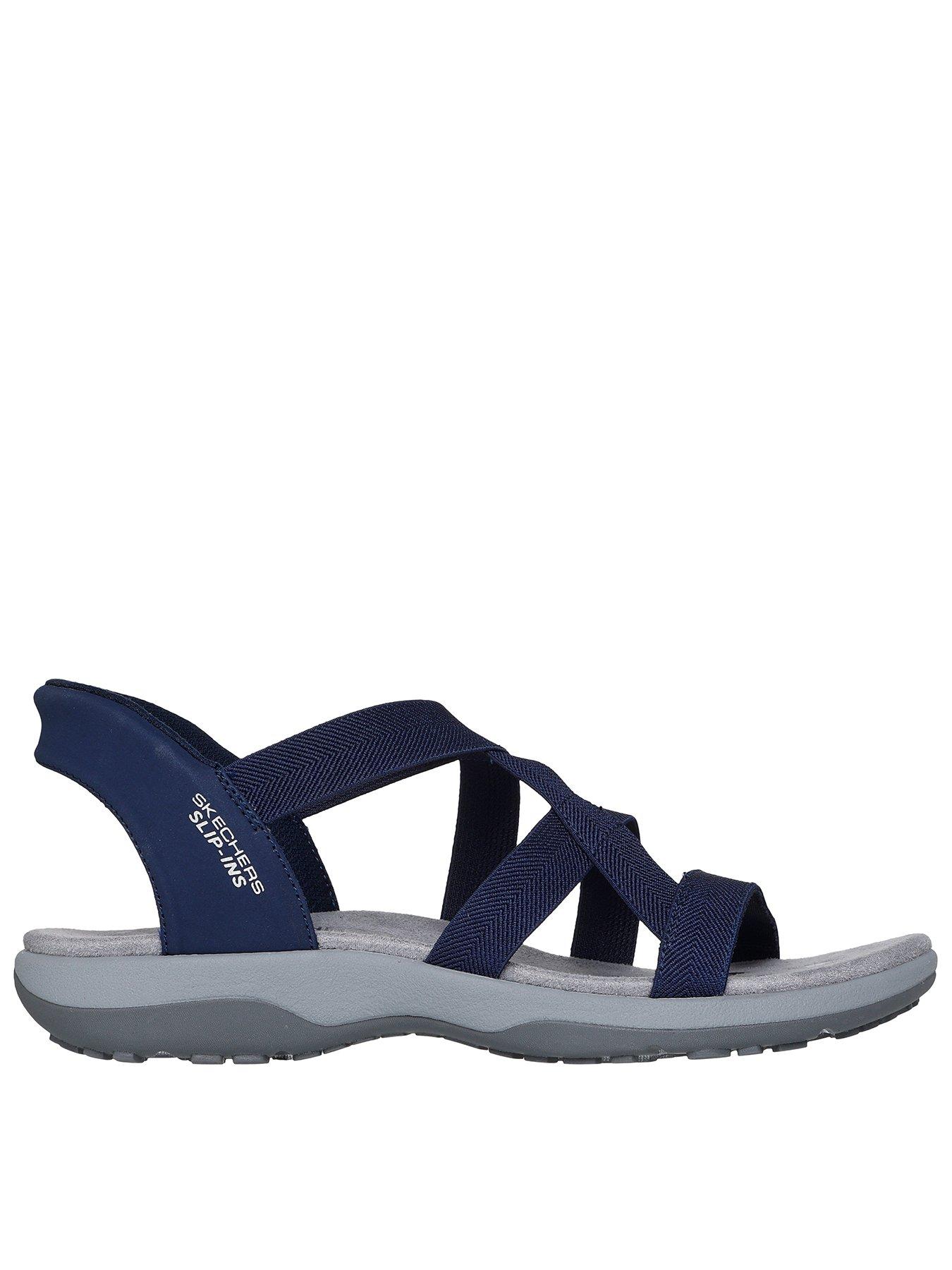 Skechers Reggae Slimstretch Flex Slip-in Sandal - Navy Knit Gore