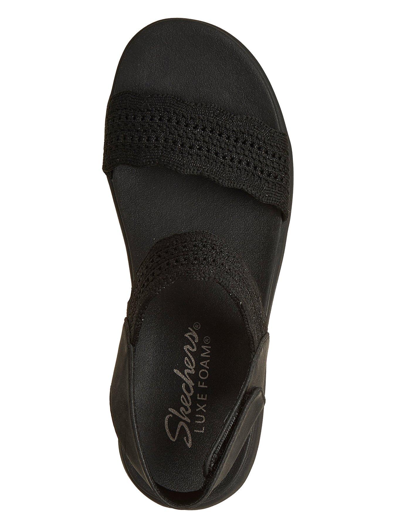 Image 3 of 5 of Skechers Arya Slingback Sandal - Metallic Knit - Black