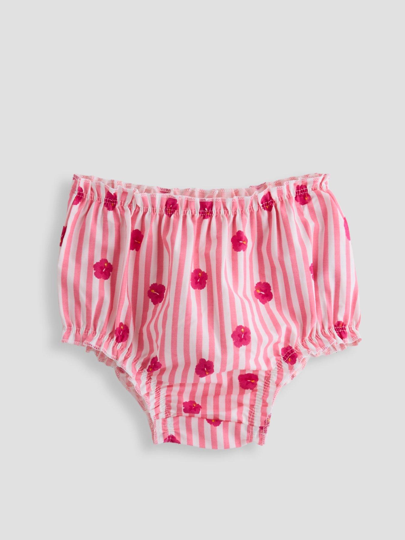 Image 4 of 6 of The Very Collection Baby Girl Floral Print Stripe Dress Set - Pink
