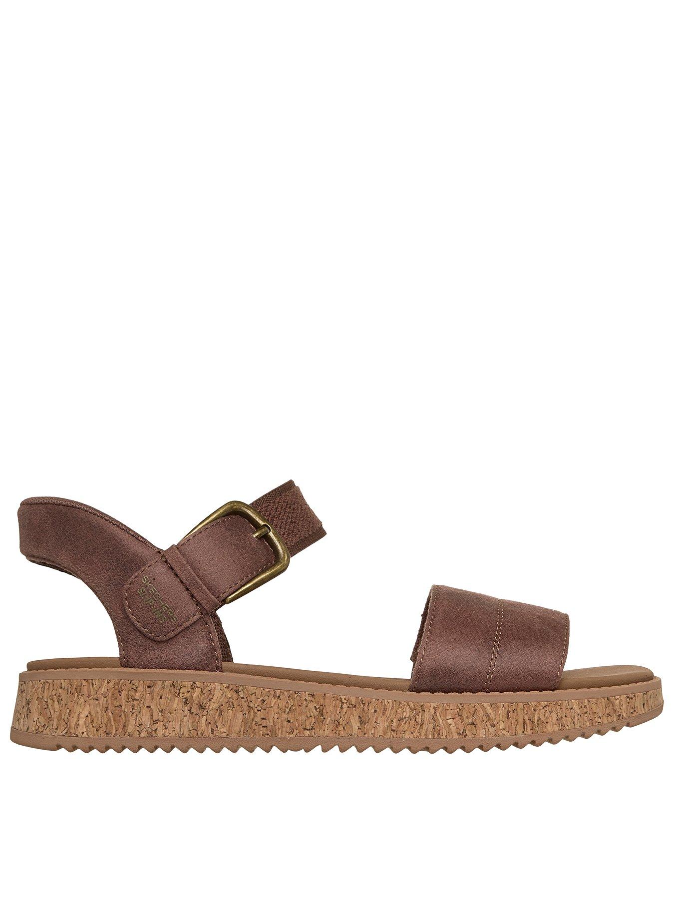 Skechers Bobs Sun Vibebe Corky Slip-ins Sandal - Chocolate Textile