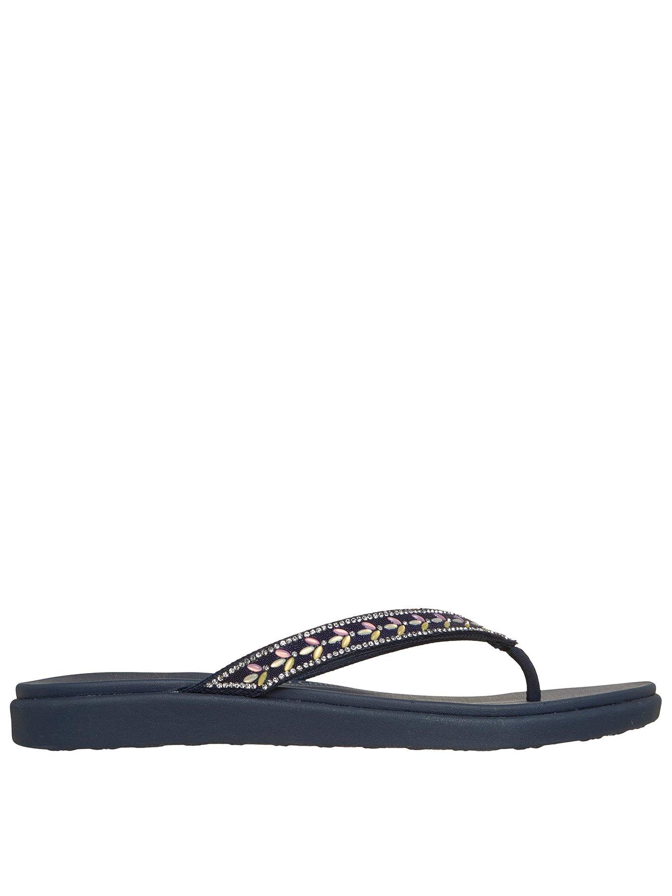 Image 1 of 5 of Skechers Meditation Luxe Toe-post Sandal - Navy Multi Knit
