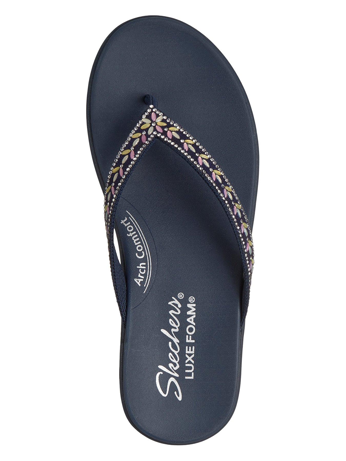 Image 3 of 5 of Skechers Meditation Luxe Toe-post Sandal - Navy Multi Knit