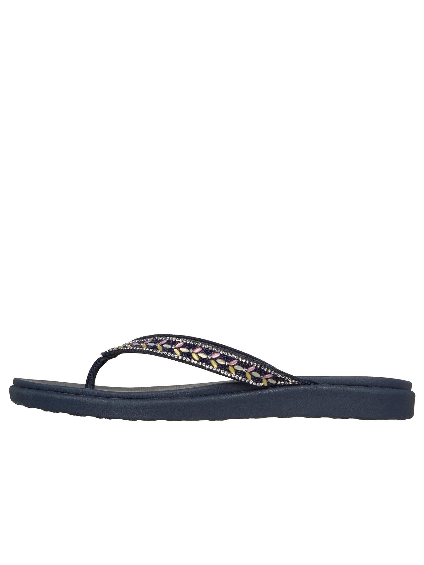 Image 5 of 5 of Skechers Meditation Luxe Toe-post Sandal - Navy Multi Knit