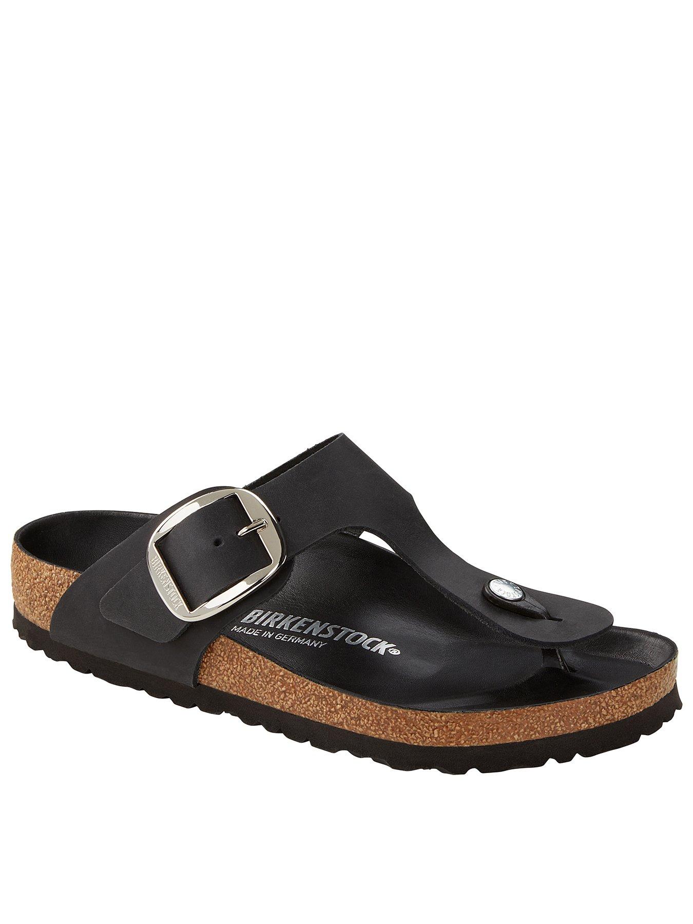 Birkenstock Gizeh Big Buckle Oiled Leather Sandal - Black