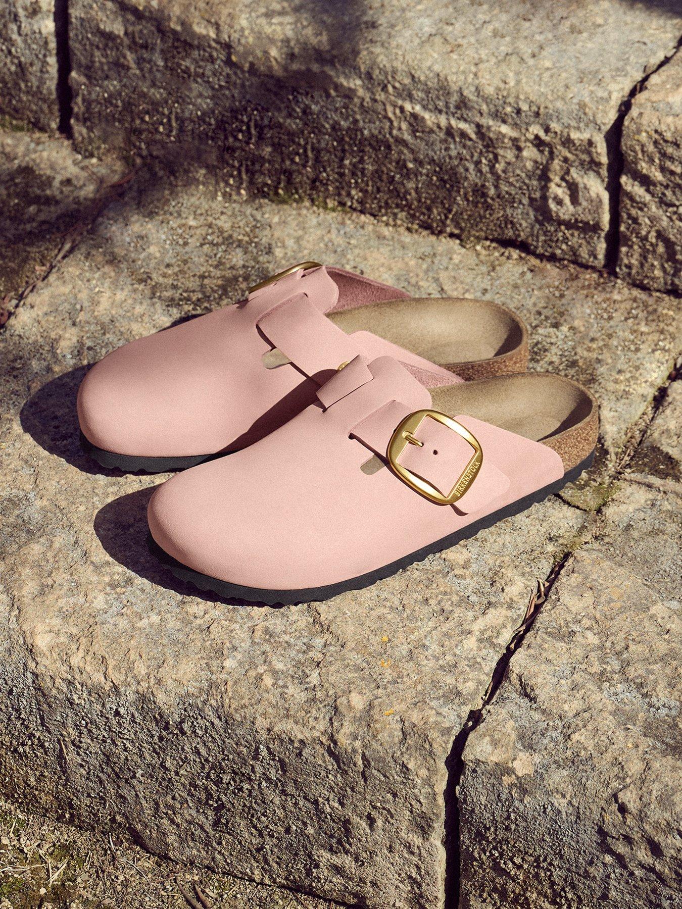 Image 1 of 4 of Birkenstock Boston Big Buckle Leather Shoe - Soft Pink