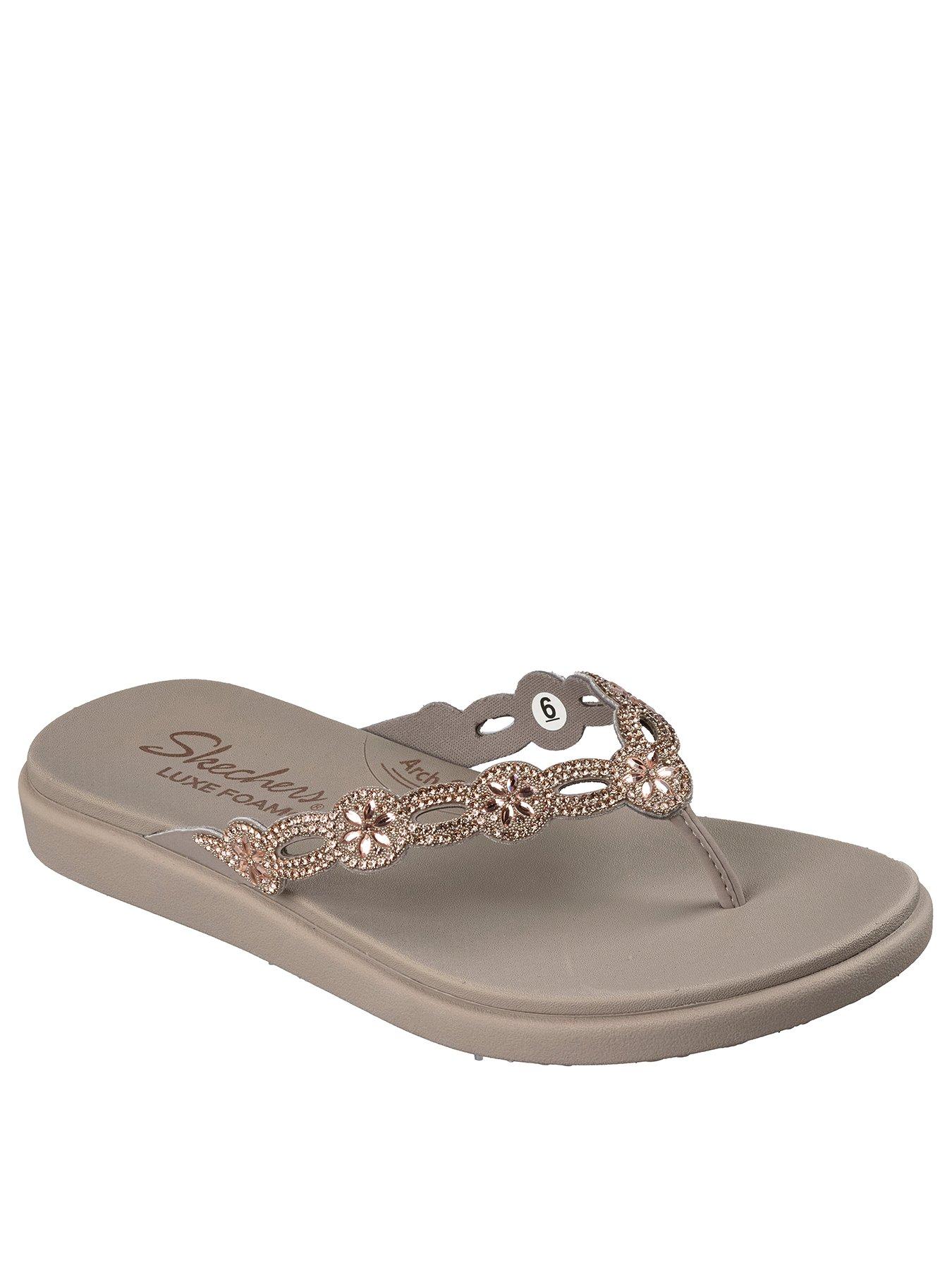 Image 2 of 5 of Skechers Meditation Luxe Toe-post Sandal - Taupe Mitobuck