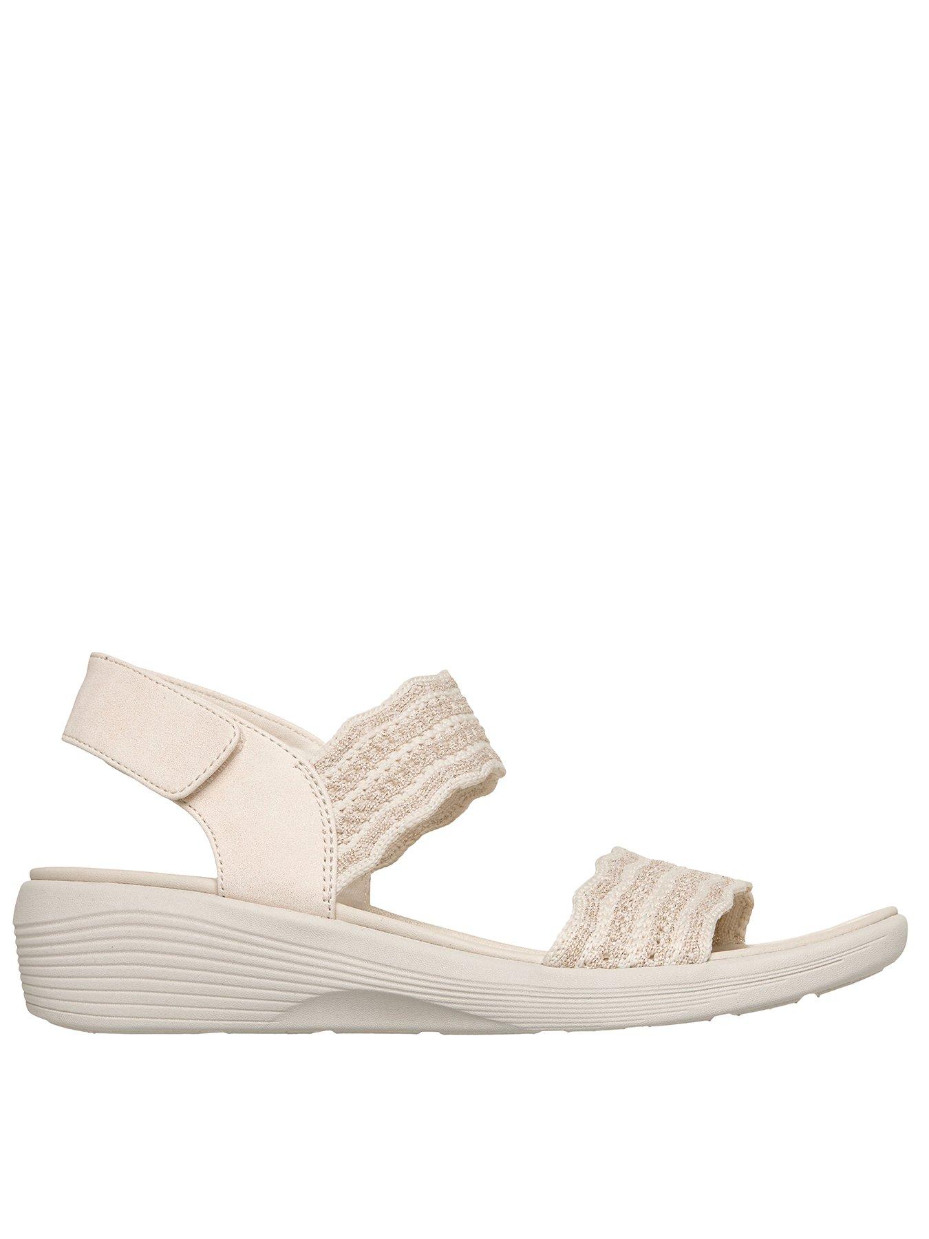 Skechers Arya Slingback Sandal - Metallic Knit - Off White