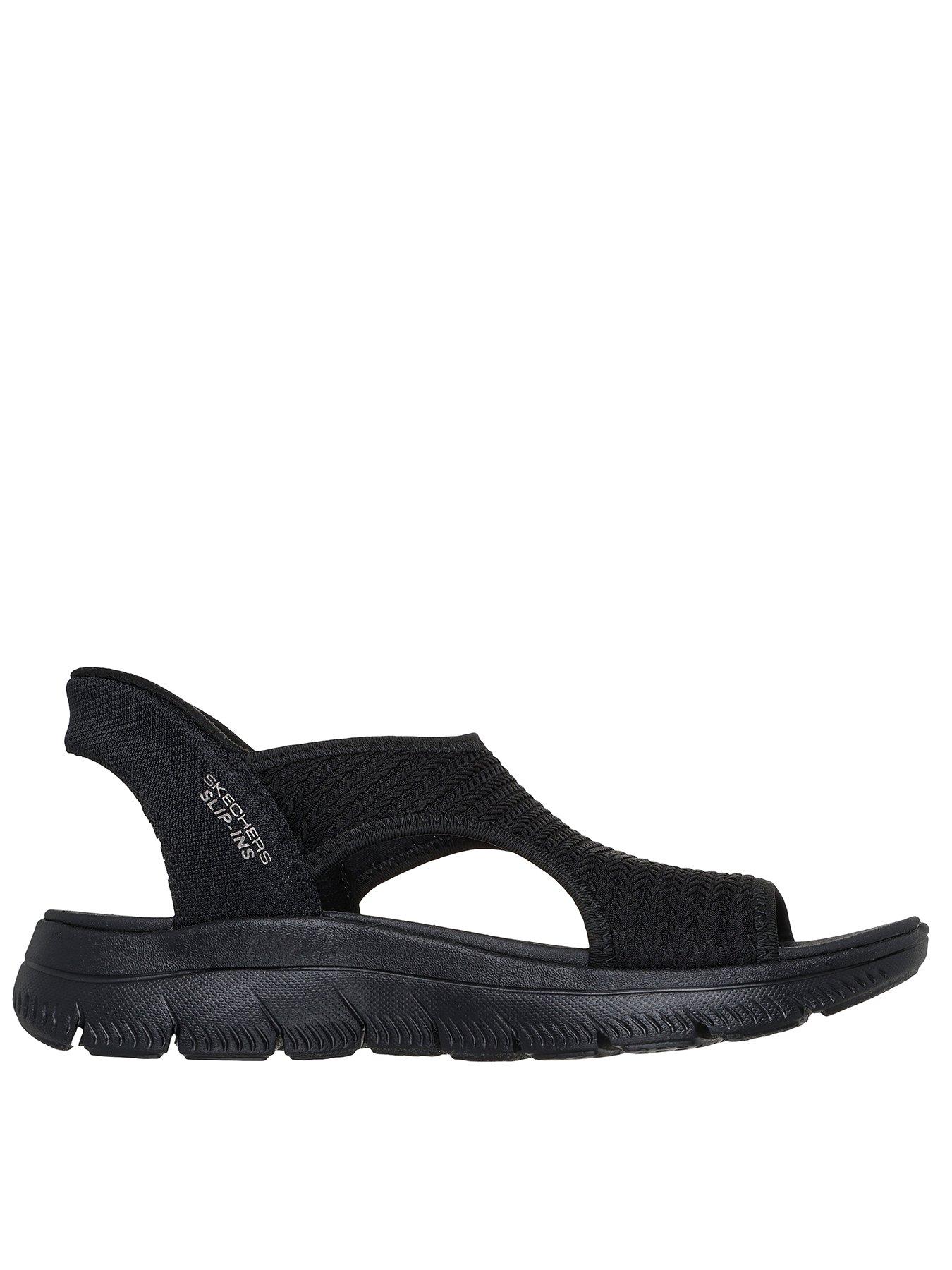 skechers-wide-fit-summits-sweetly-evolved-sandal-blackfront