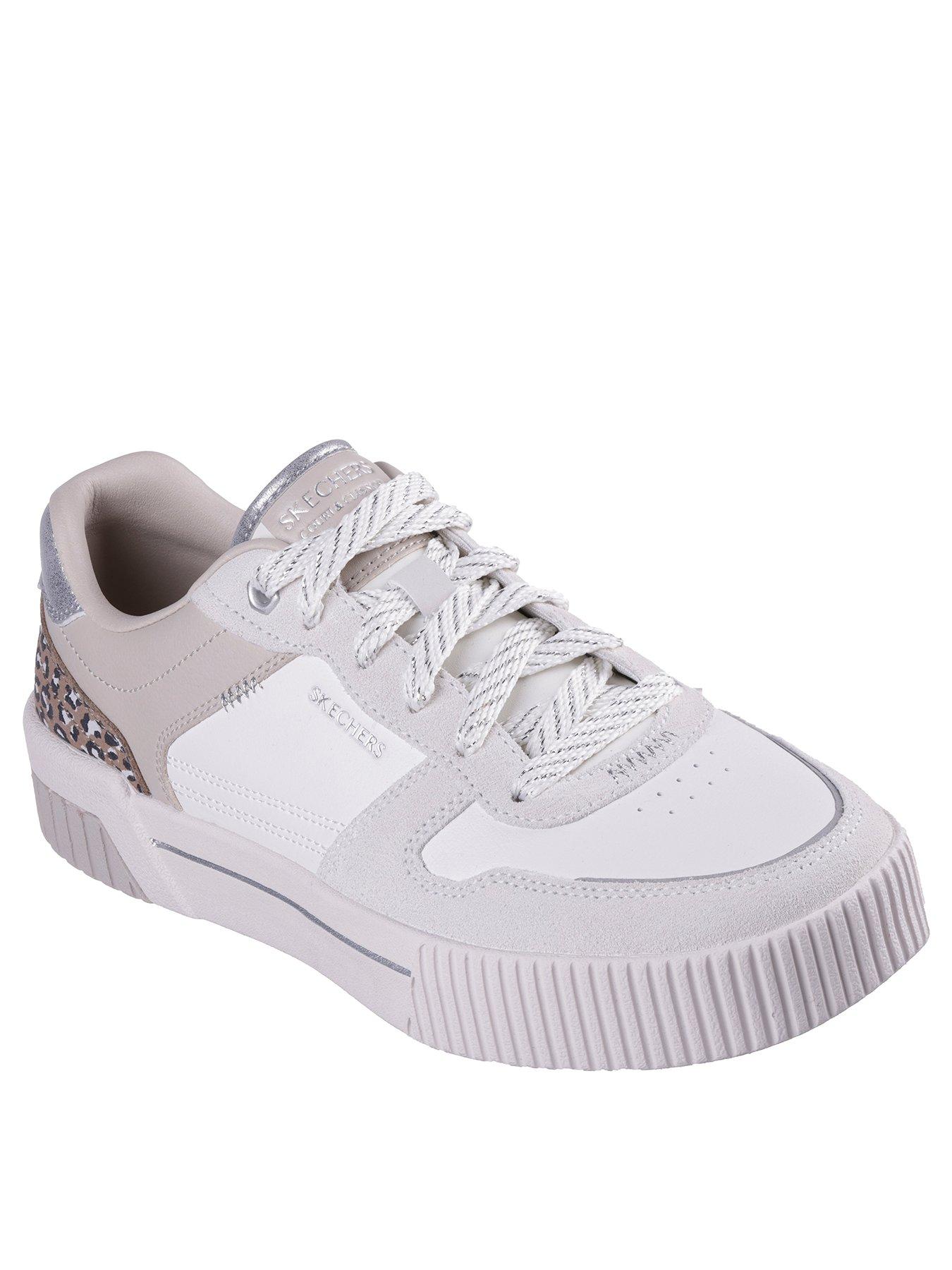 skechers-jade-lustrous-luxury-suede-trainer-whitestillFront