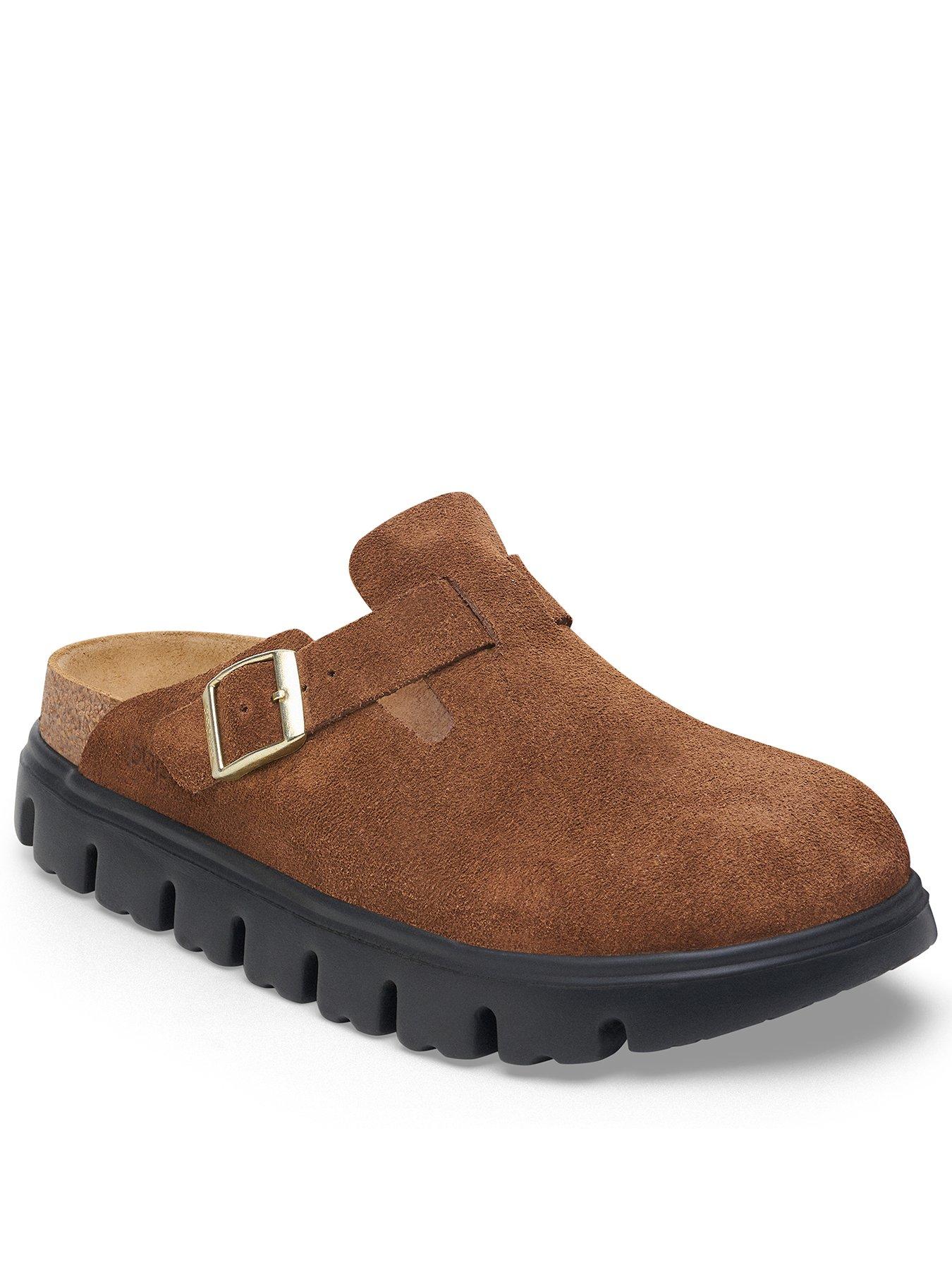 Birkenstock Boston Chunky Suede Clog - Dark Tea