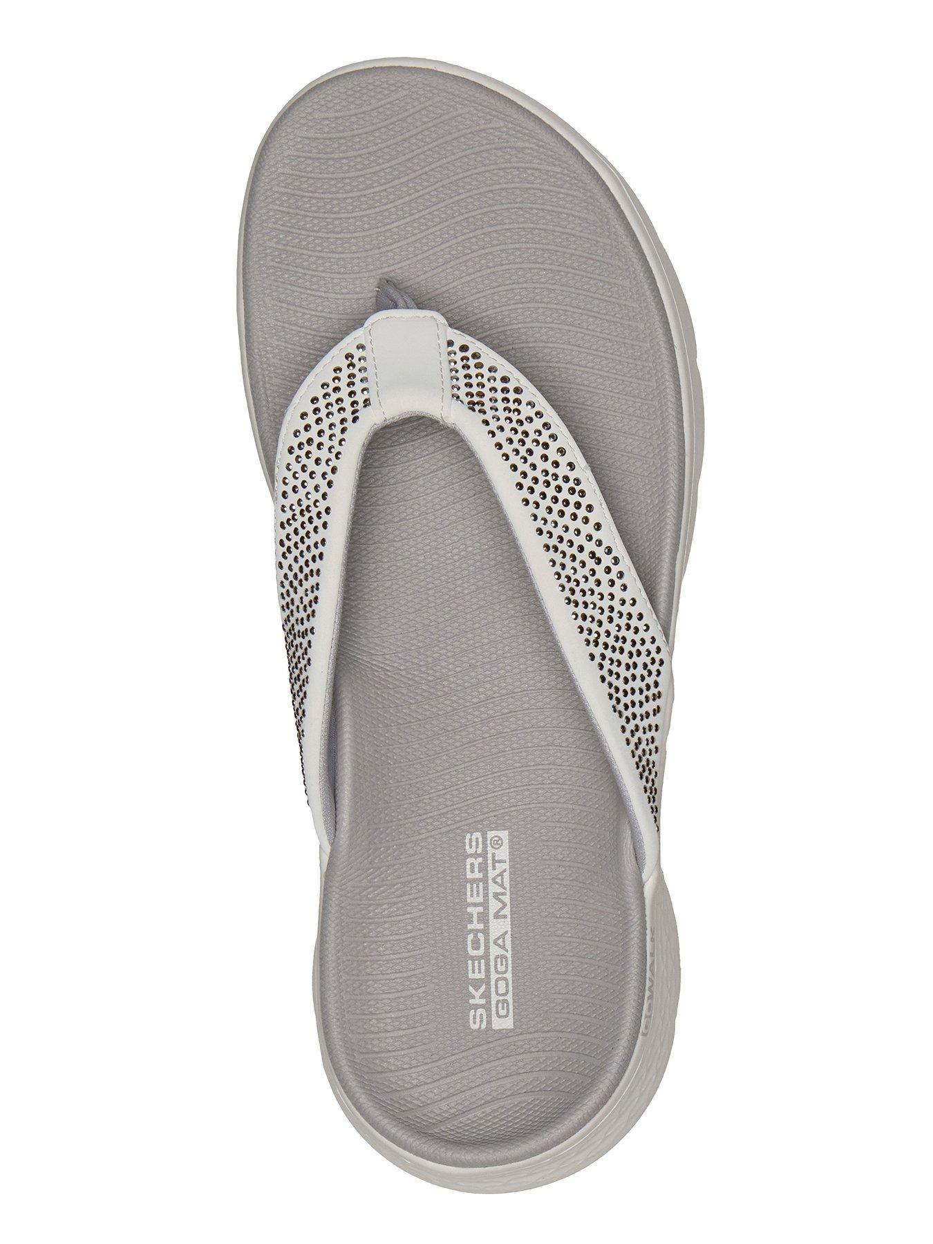Image 3 of 5 of Skechers Go Walk Flex Sandal Toe-post Sandal - White Synthetic