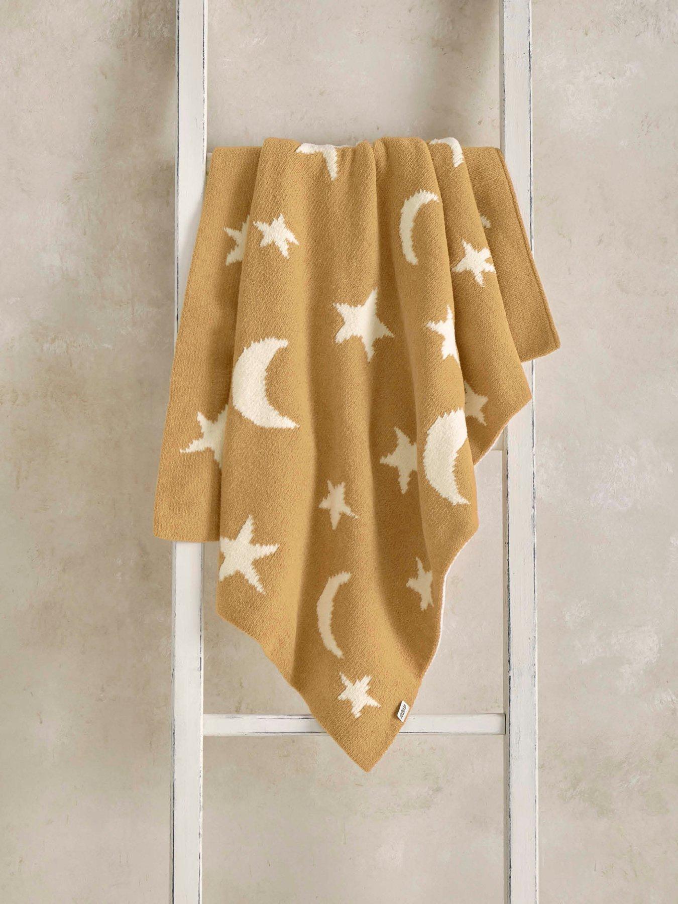 Mamas & Papas Chenille Blanket - Honey Moon/Star