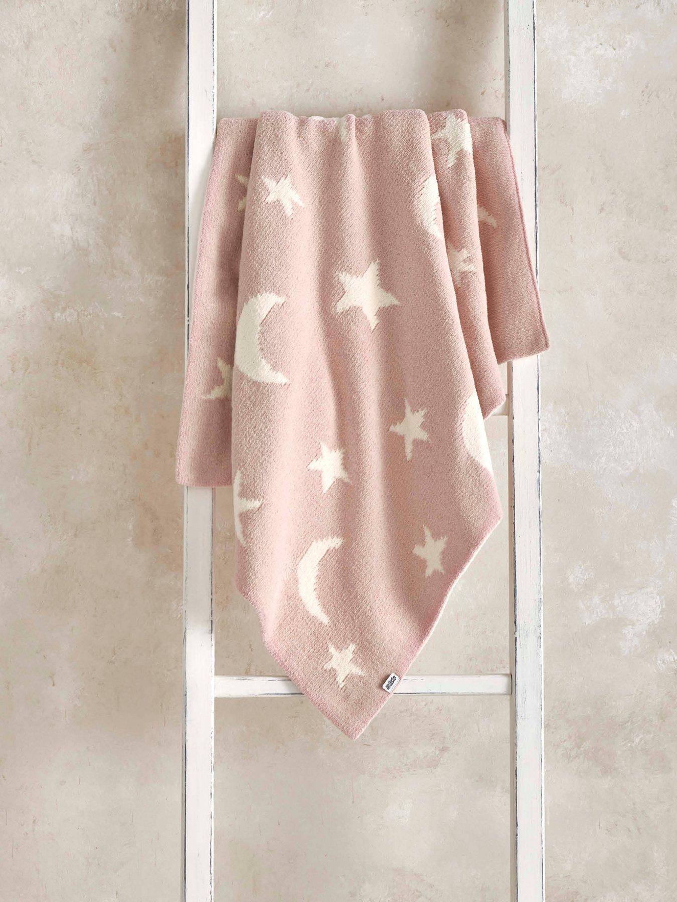 Mamas & Papas Chenille Blanket - Pink Moon/Star