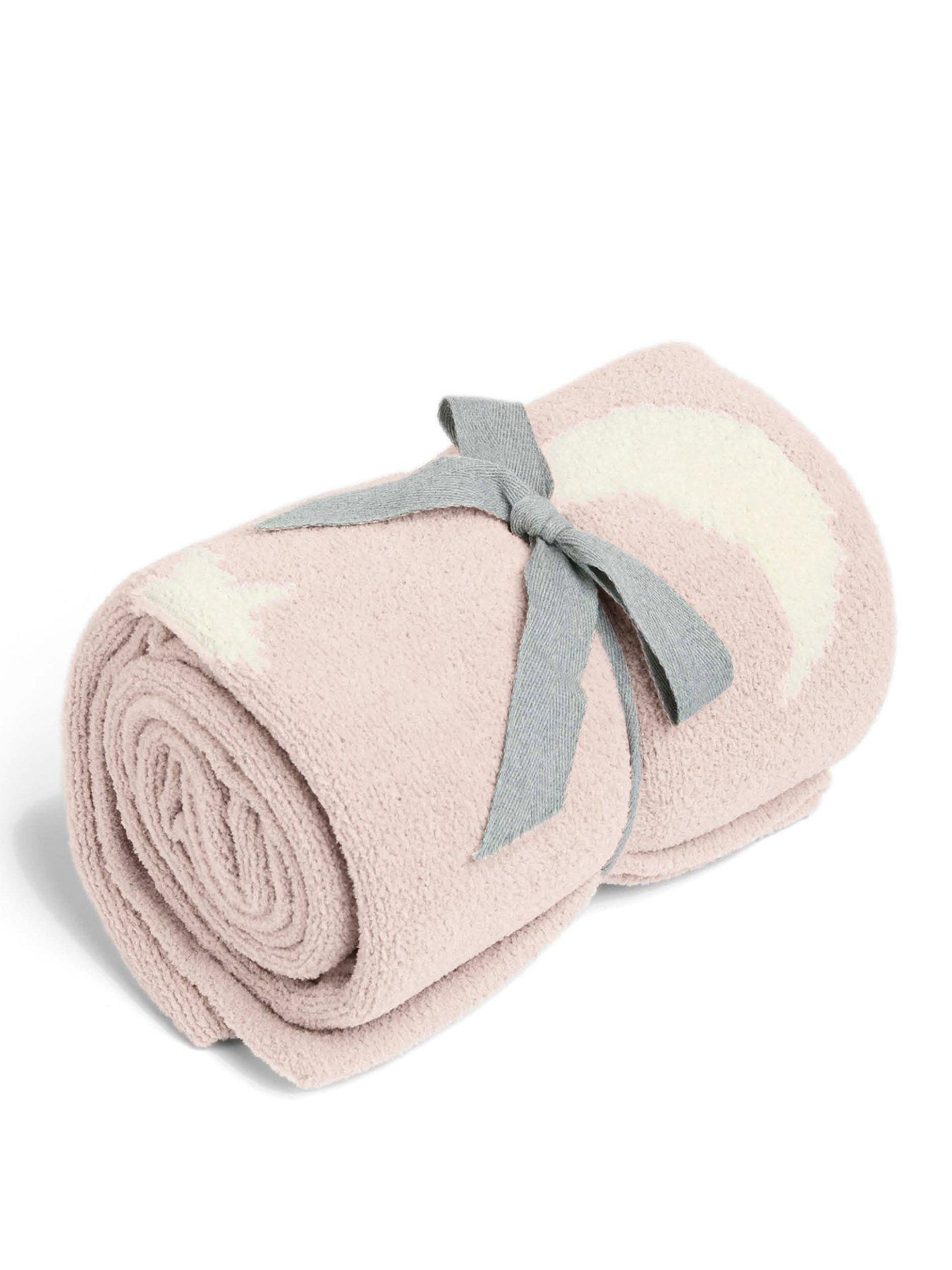 mamas-papas-chenille-blanket-pink-moonstarstillFront