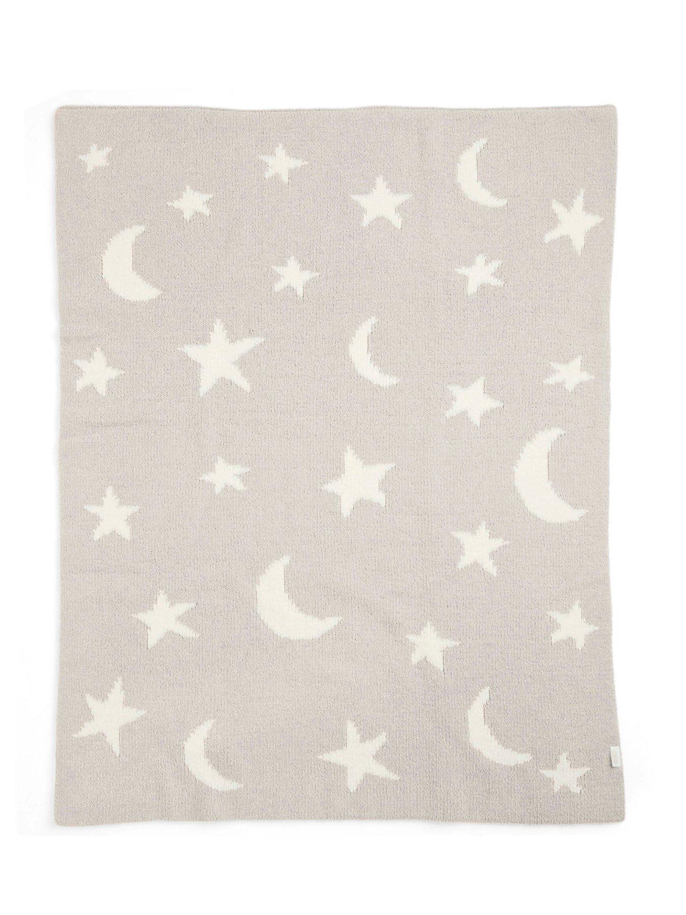 Image 3 of 4 of Mamas & Papas Chenille Blanket - Neutral Moon/Star